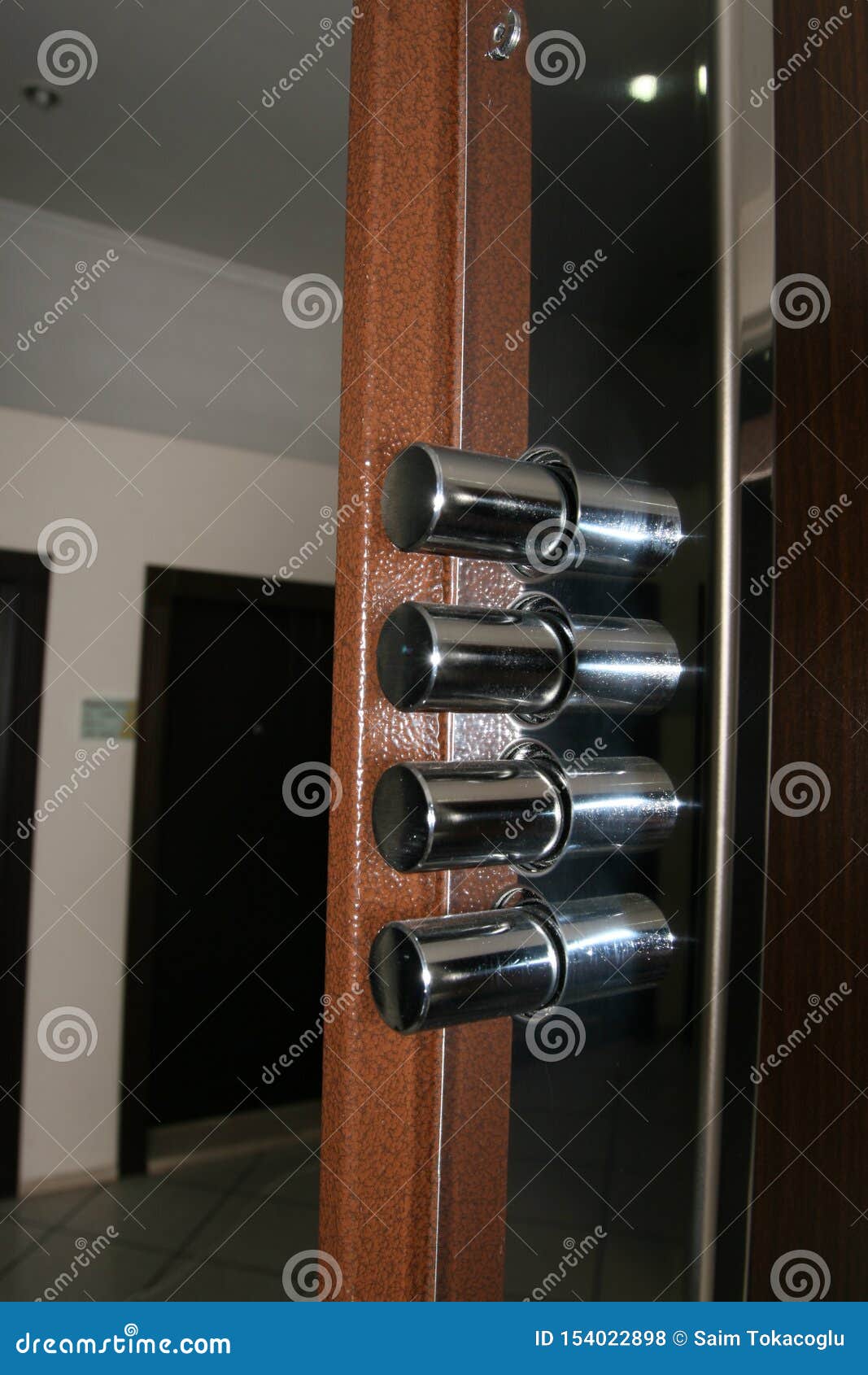 Decorative Steel Door Lock System Stock Photo Image of bolt, system