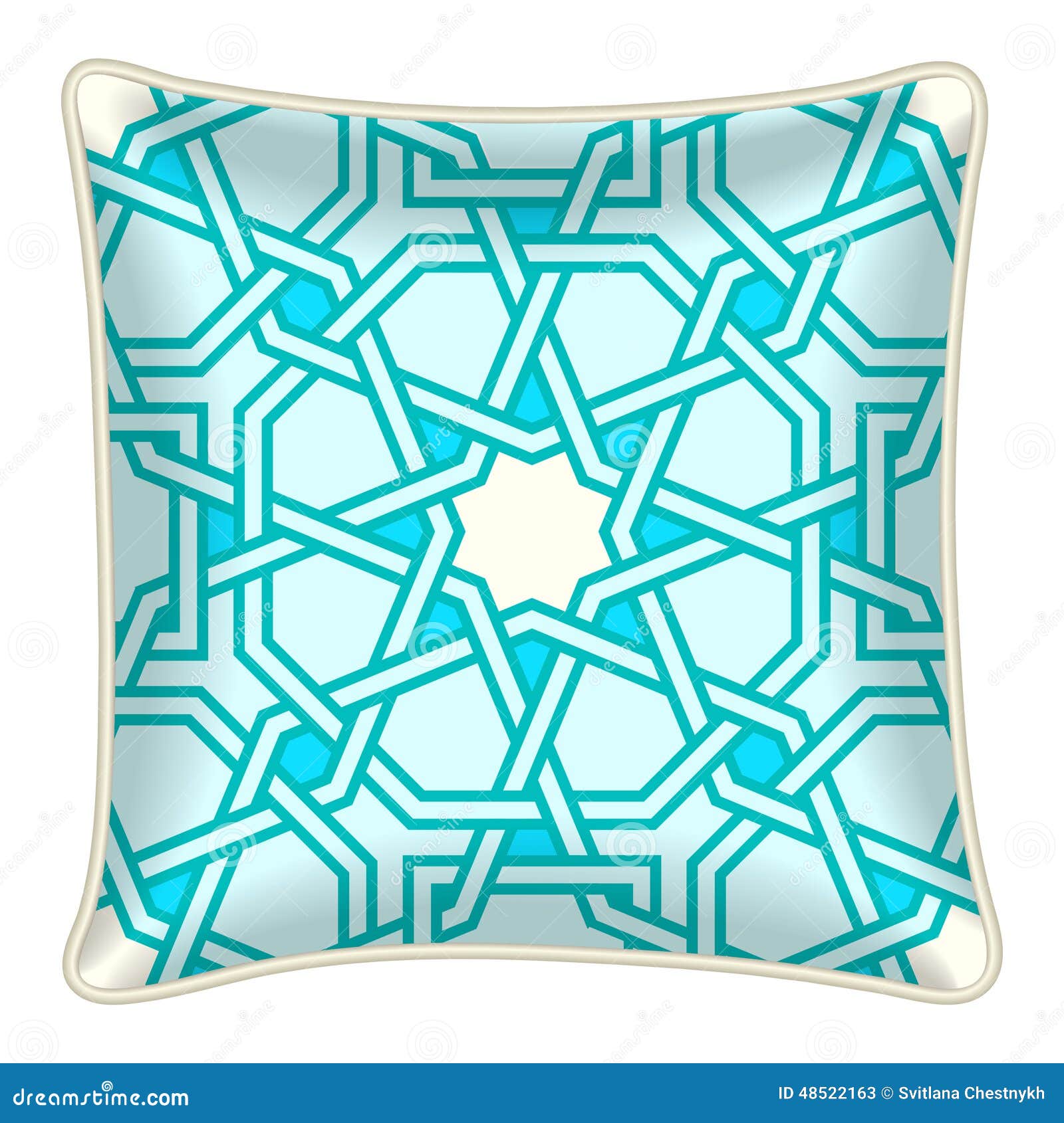 Decorative throw pillow stock vector. Illustration of bedding 48522163