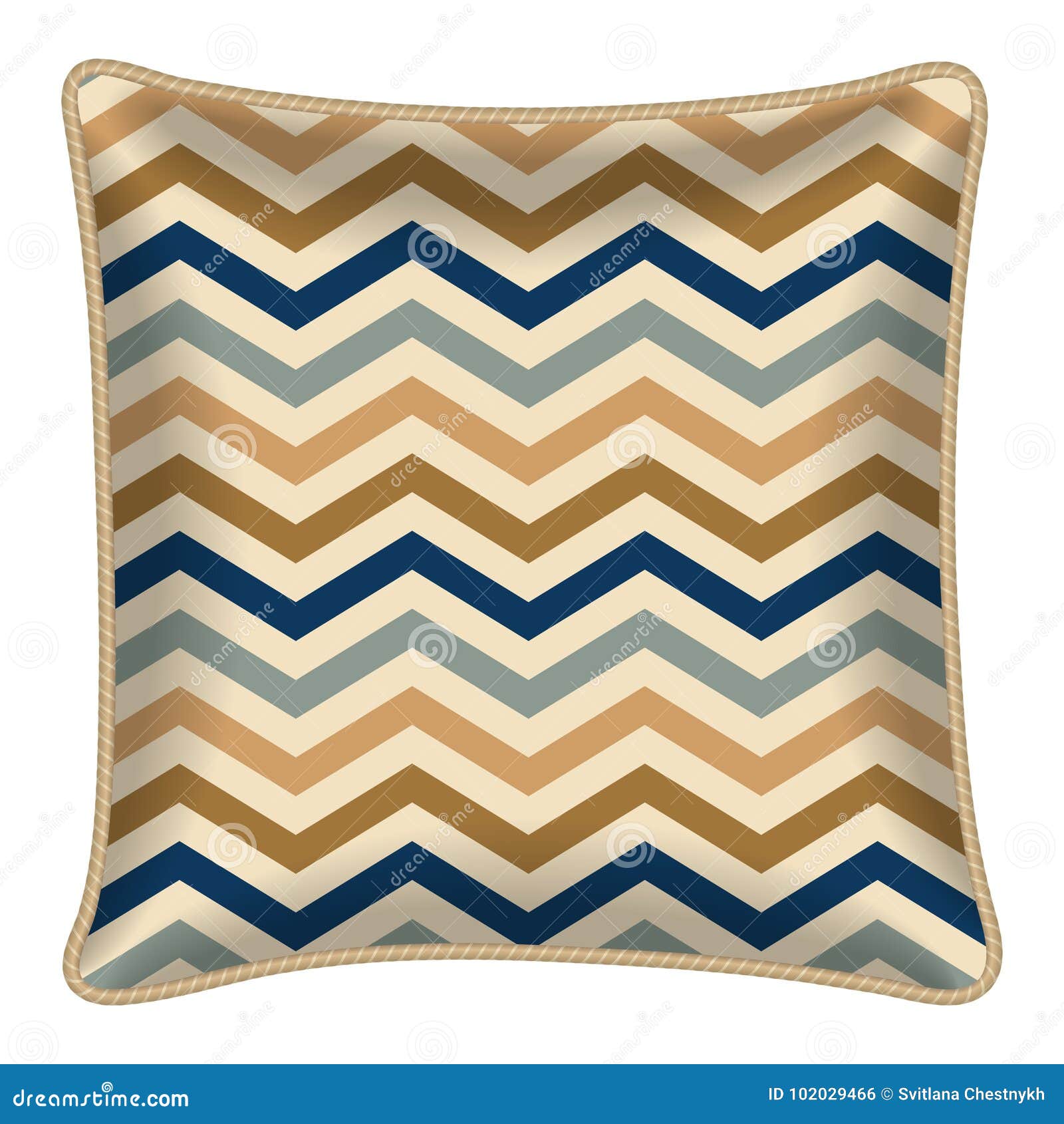 Decorative Throw Pillow, Patterned Cushion Vector Illustration. Stock Vector Illustration of