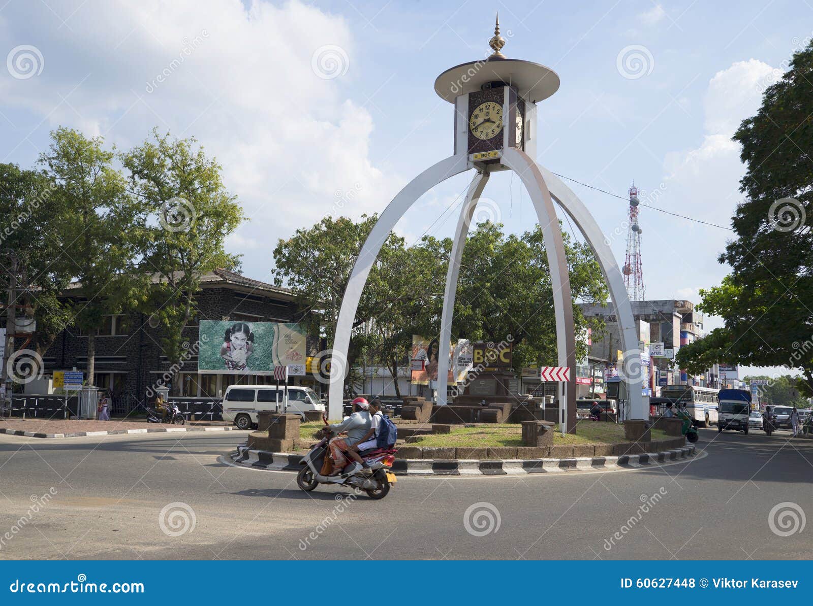 Decorative Turret Clock at the Intersection of Anuradhapura, Sri Lanka