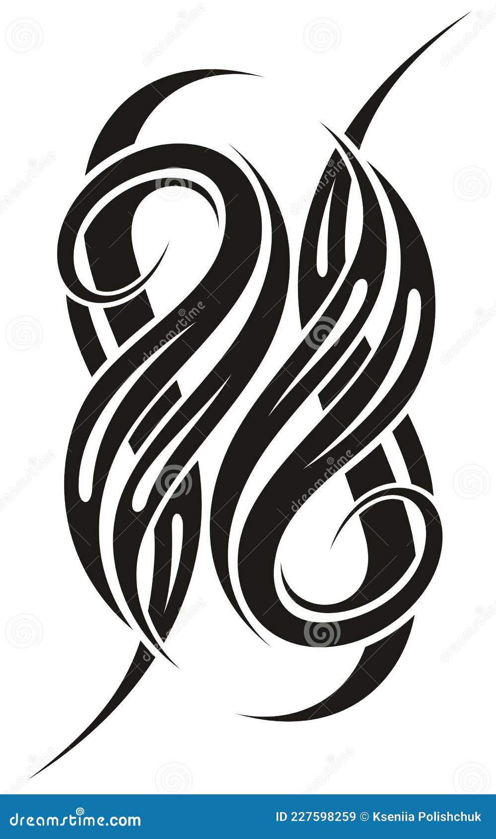 Abstract tribal tattoo design Royalty Free Vector Image