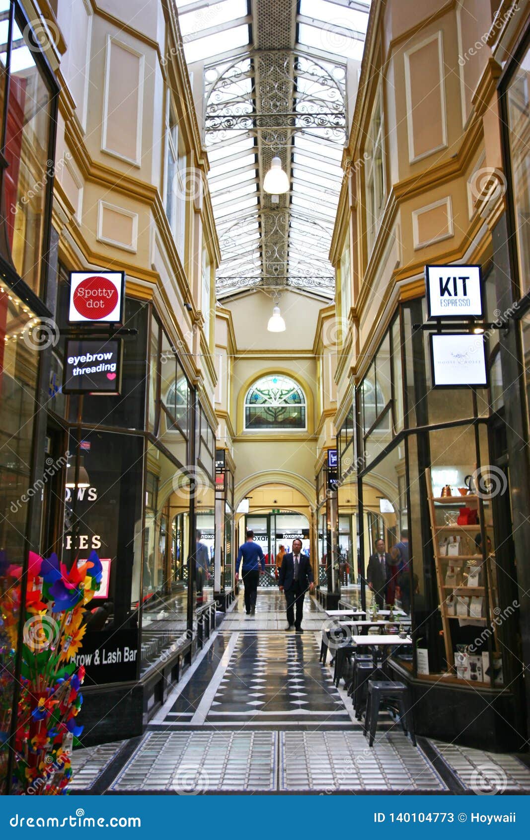 Decorative Victorian Shopping Mall Interior Atrium Of Historic Royal Arcade In Melbourne CBD ...