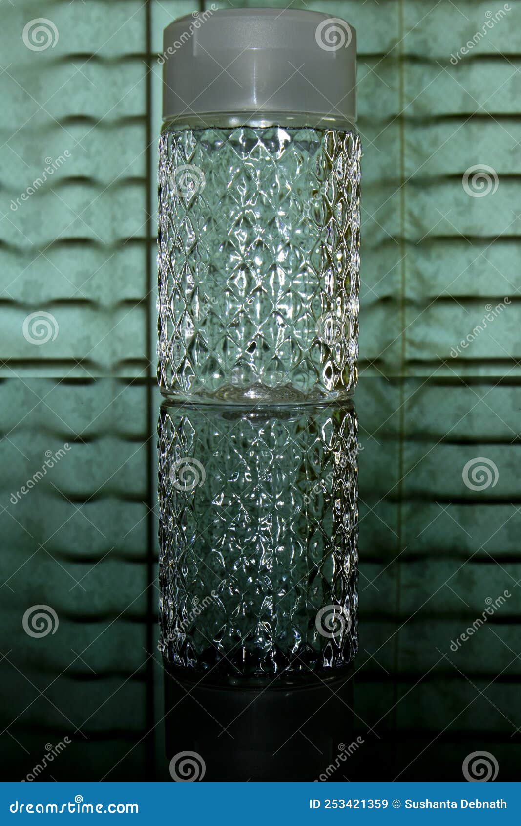 A Decorative Water Bottle on the Table Stock Image Image of bottled