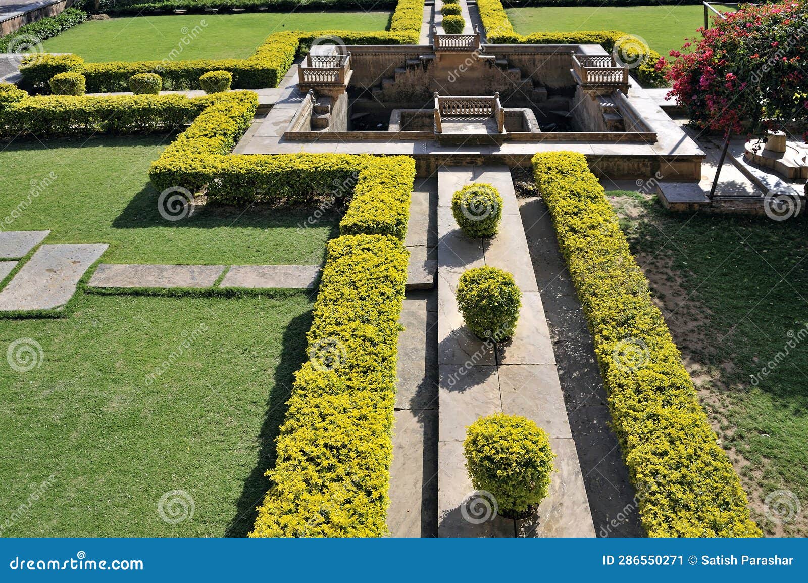 decorative and well maintain garden of umed mahal palace of bundi
