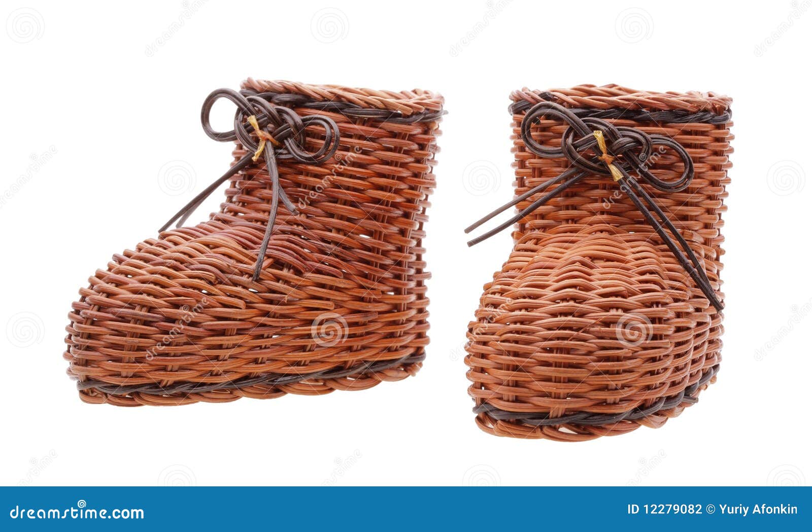 Decorative wicker boots stock photo. Image of boots, basket 12279082