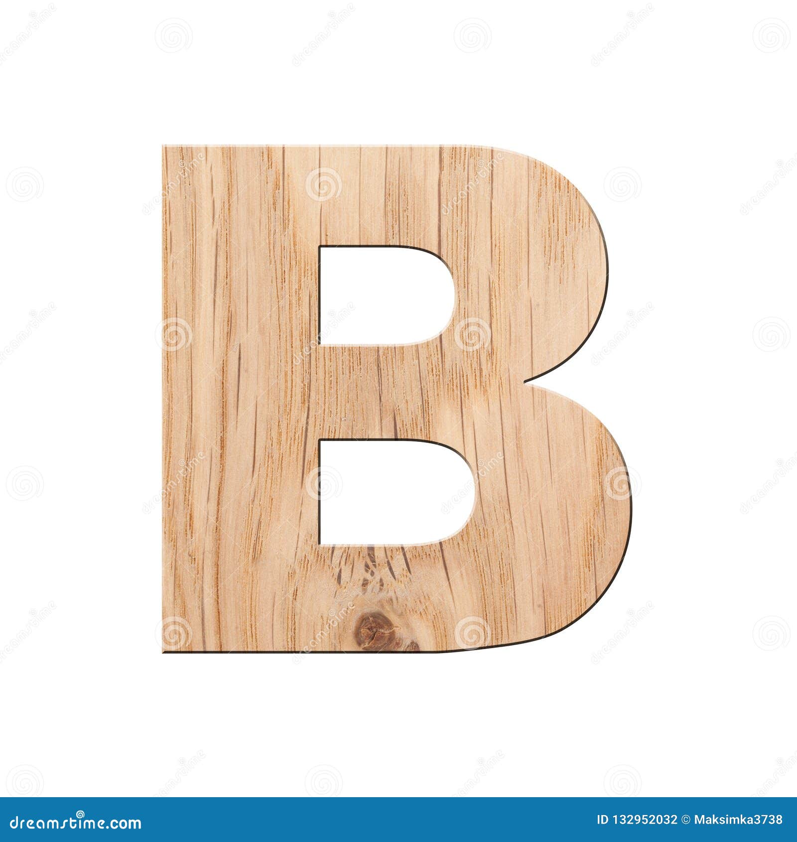 Decorative Wooden Alphabet, Capital Letter B. Stock Illustration ...