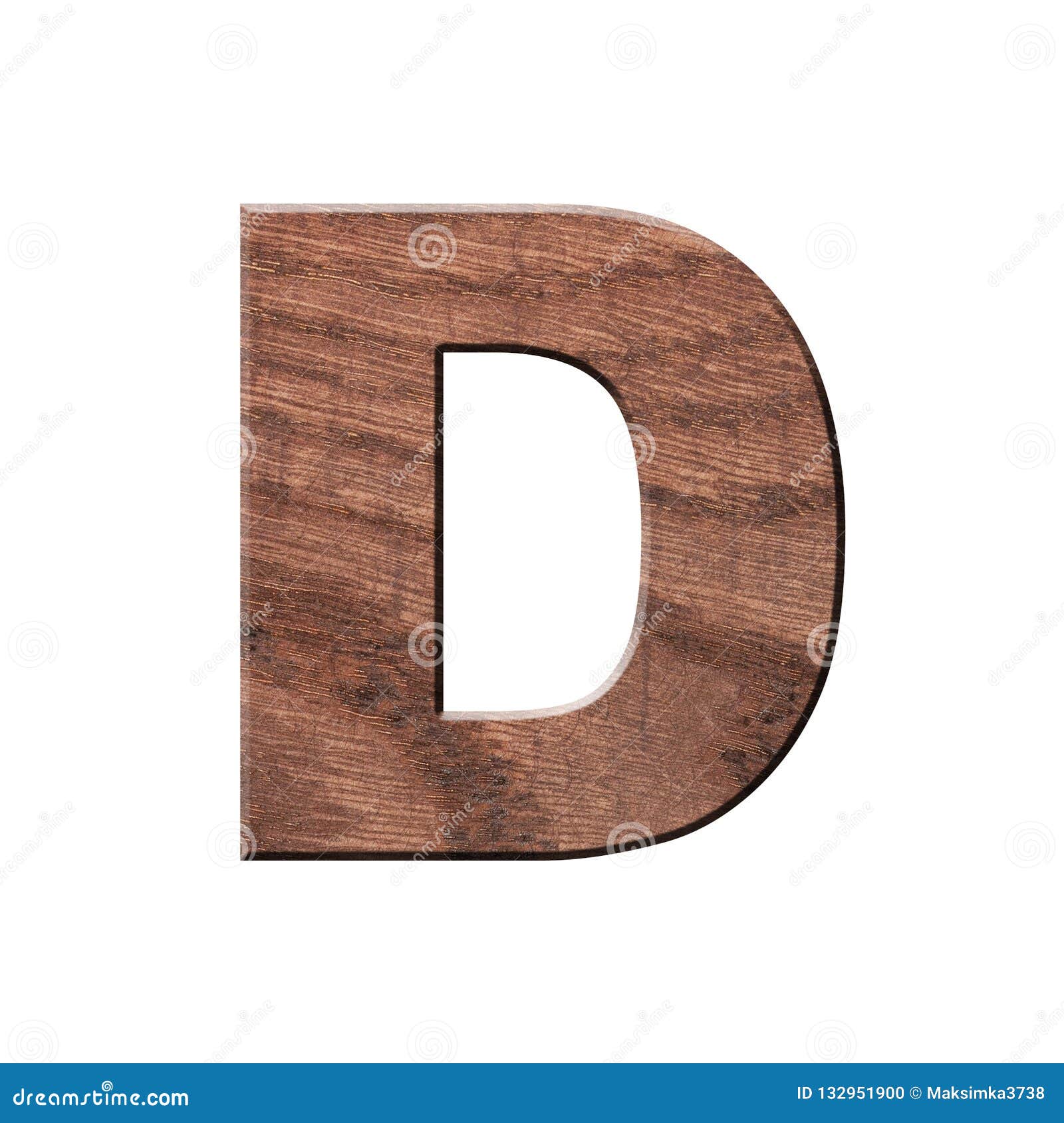 Decorative Wooden Alphabet, Capital Letter D. Stock Illustration ...