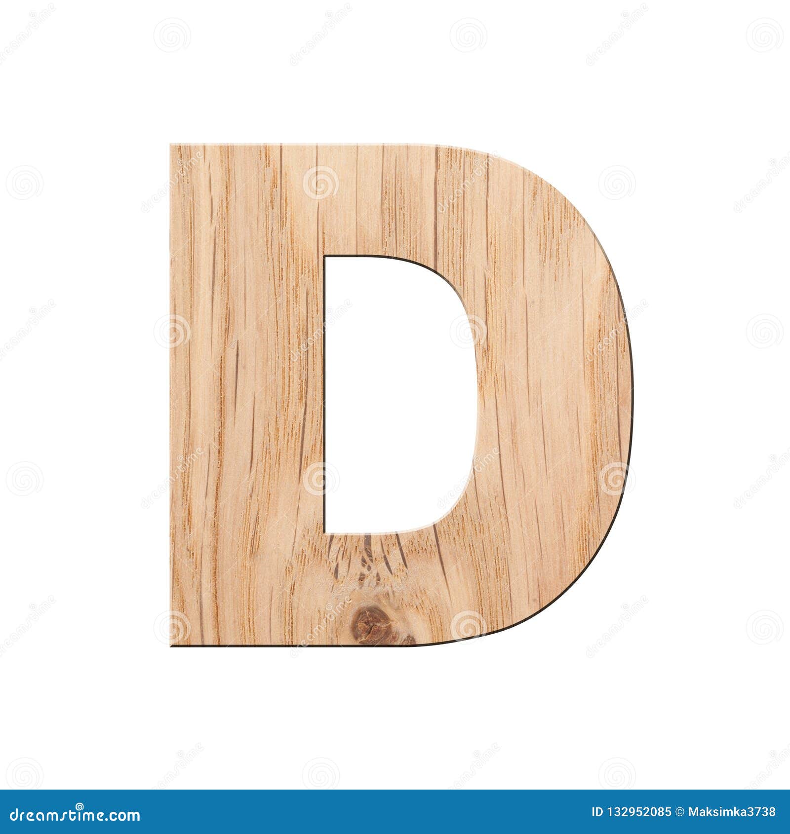 Decorative Wooden Alphabet, Capital Letter D. Stock Illustration ...