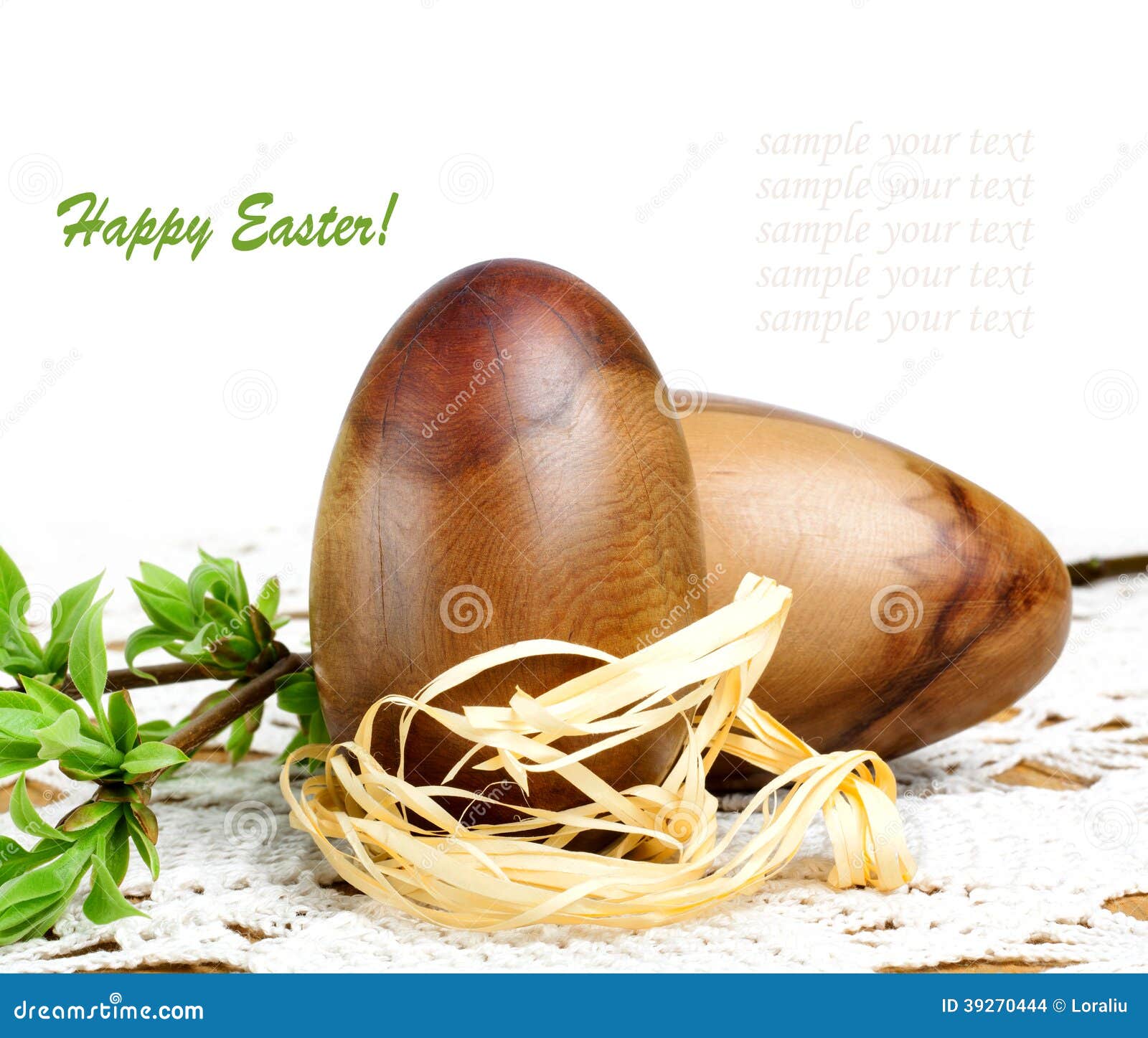 Decorative Wooden Easter Egg Stock Photo Image of fresh, flora 39270444