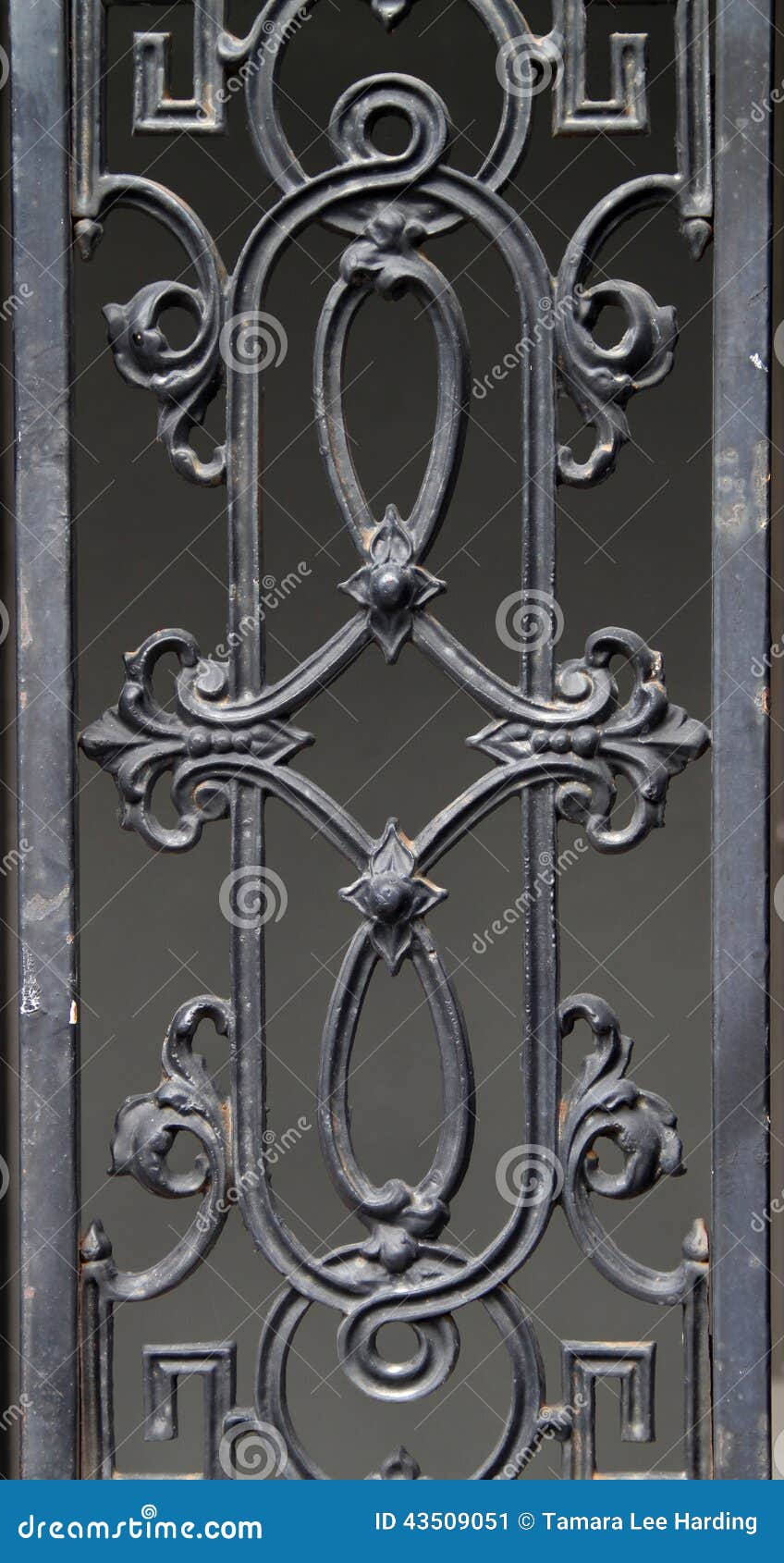 Decorative Wrought Iron Fence Detail Stock Image - Image ...