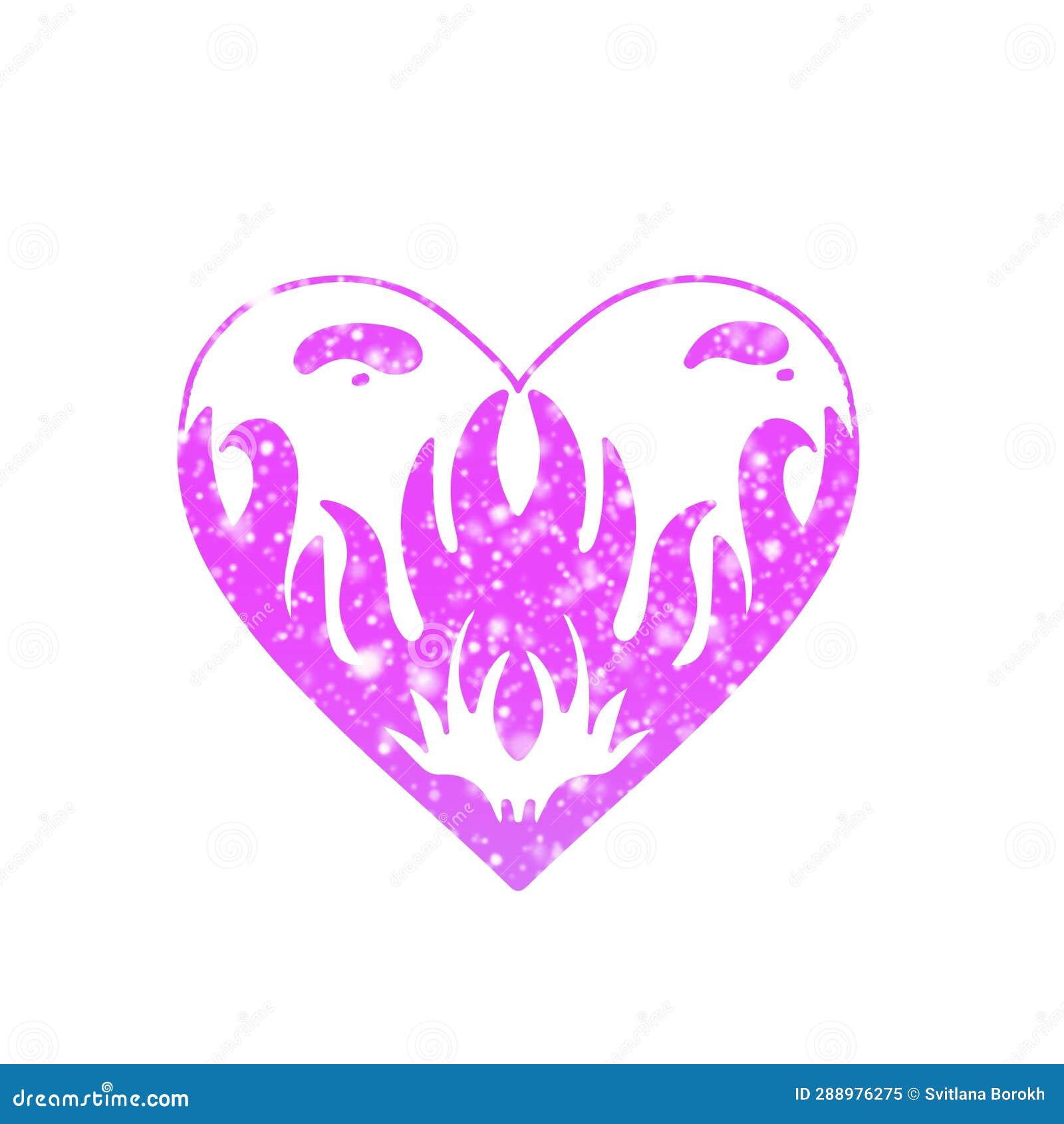 Decorative Y2k Burn Glitter Shiny Hearts Stock Illustration