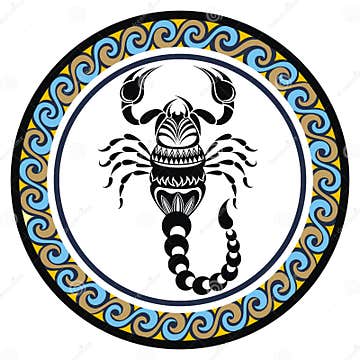 Decorative Zodiac Sign Scorpio Stock Vector - Illustration of black ...