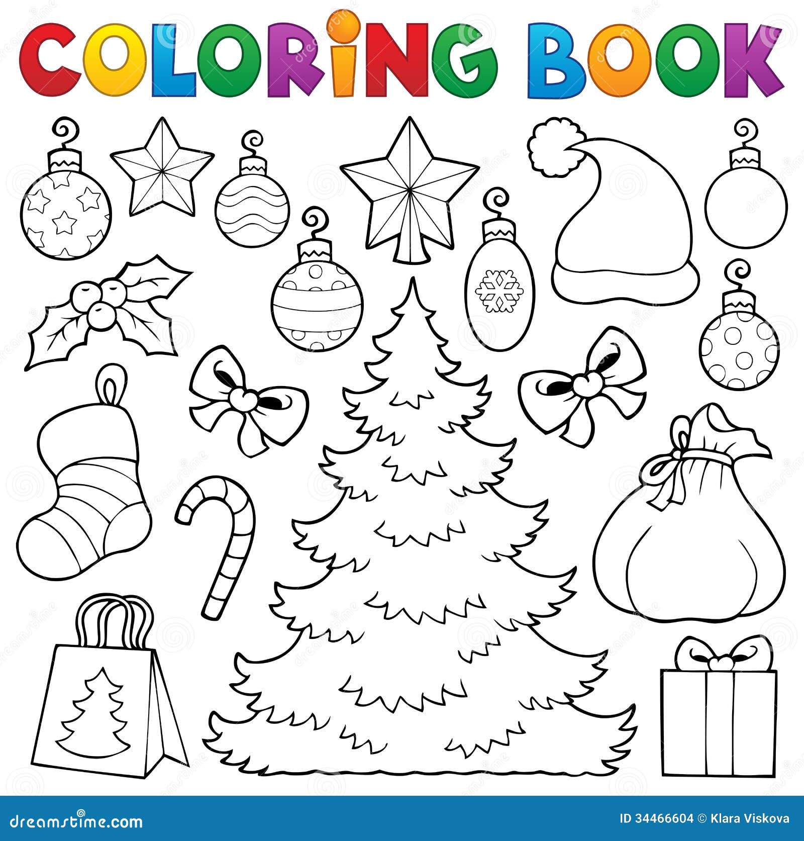 Decorazione 1 di Natale del libro da colorare Immagini Stock