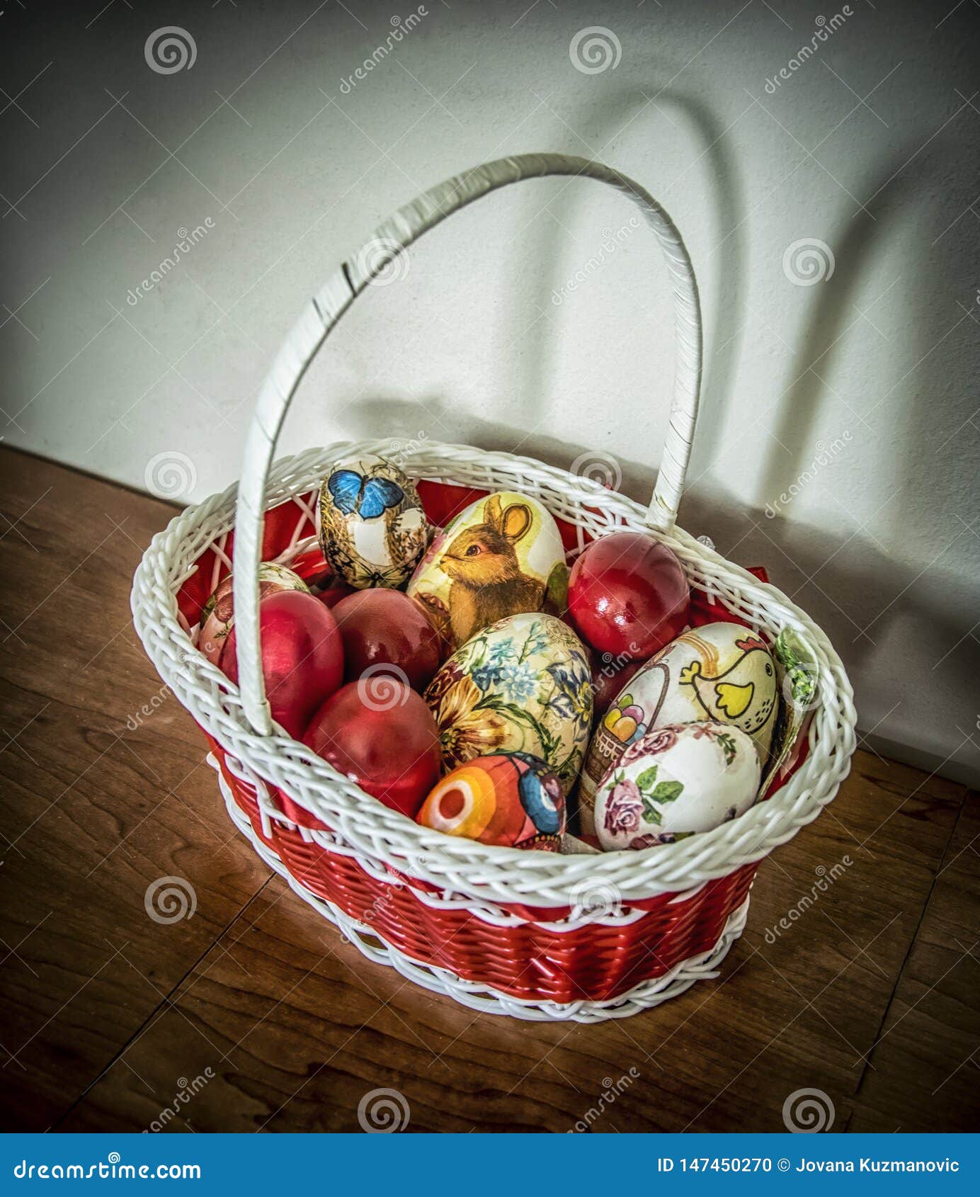 Decoupaged Easter Eggs stock photo. Image of housework 147450270