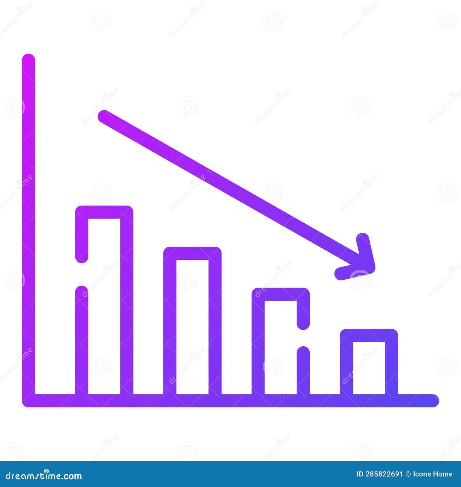 Decrease Chart Icon Design in Modern Style, Isolated on White ...