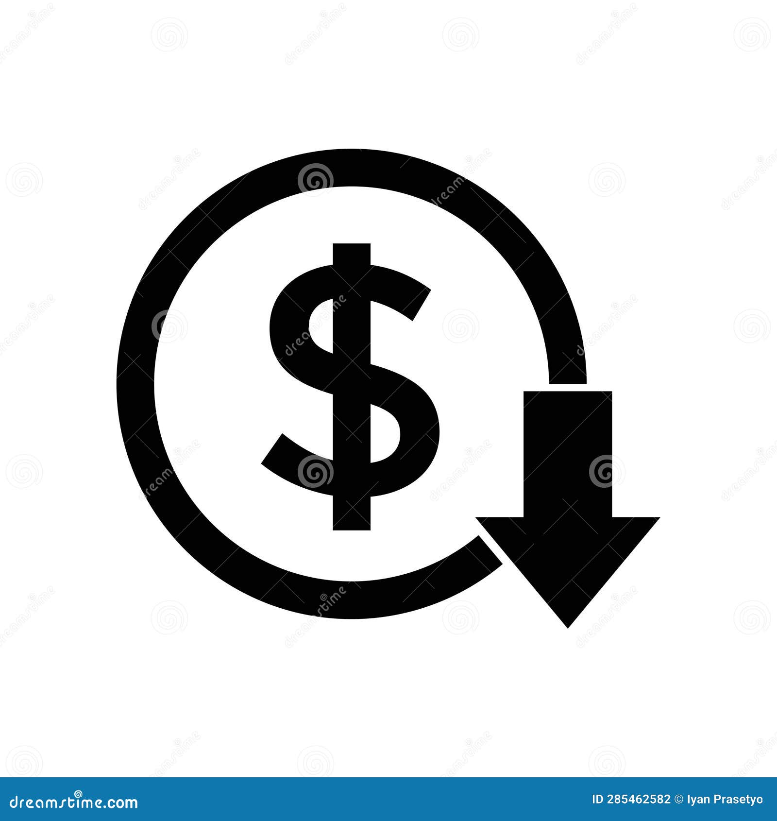 Decrease Icon, Cost Reduction Icon Vector Symbol Stock Illustration ...