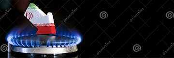 Decreased Gas Supplies Iran A Gas Stove With A Burning Flame And An 