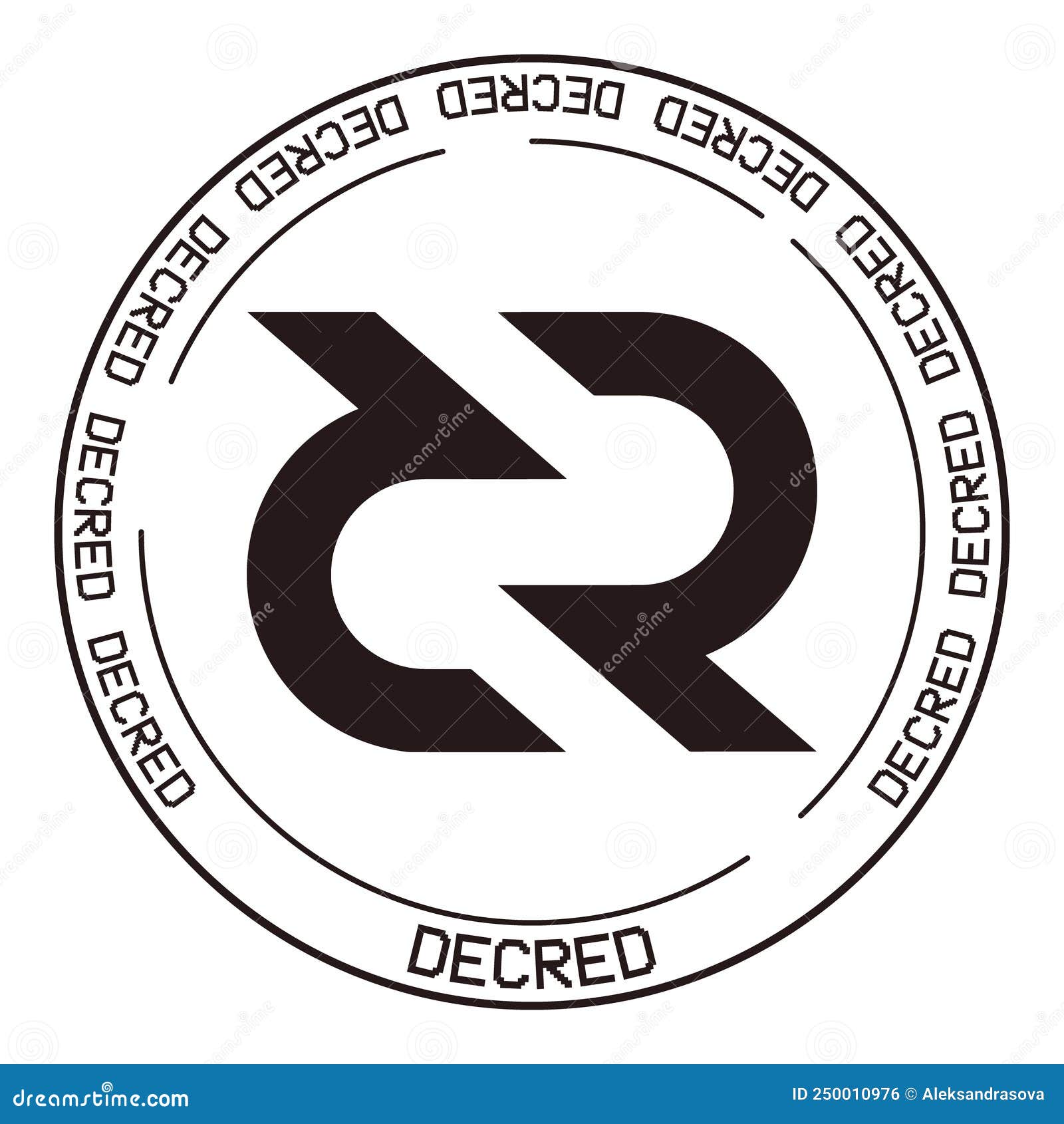 decred dcr cryptocurrency money logo.  cryptocurrency .