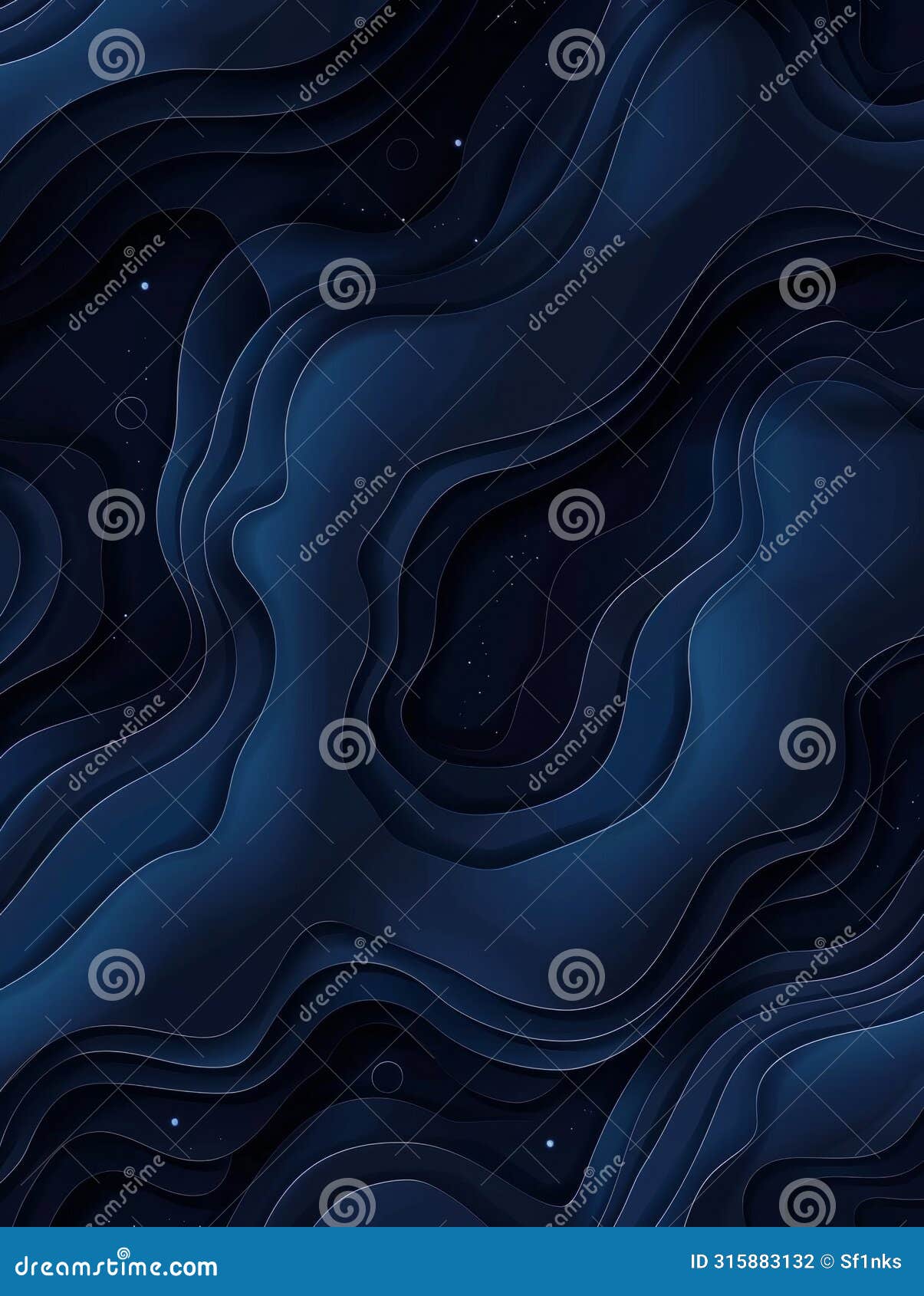 deep blue abstract with wavy layers creating the illusion of an expansive nautical depth, serene and profound.