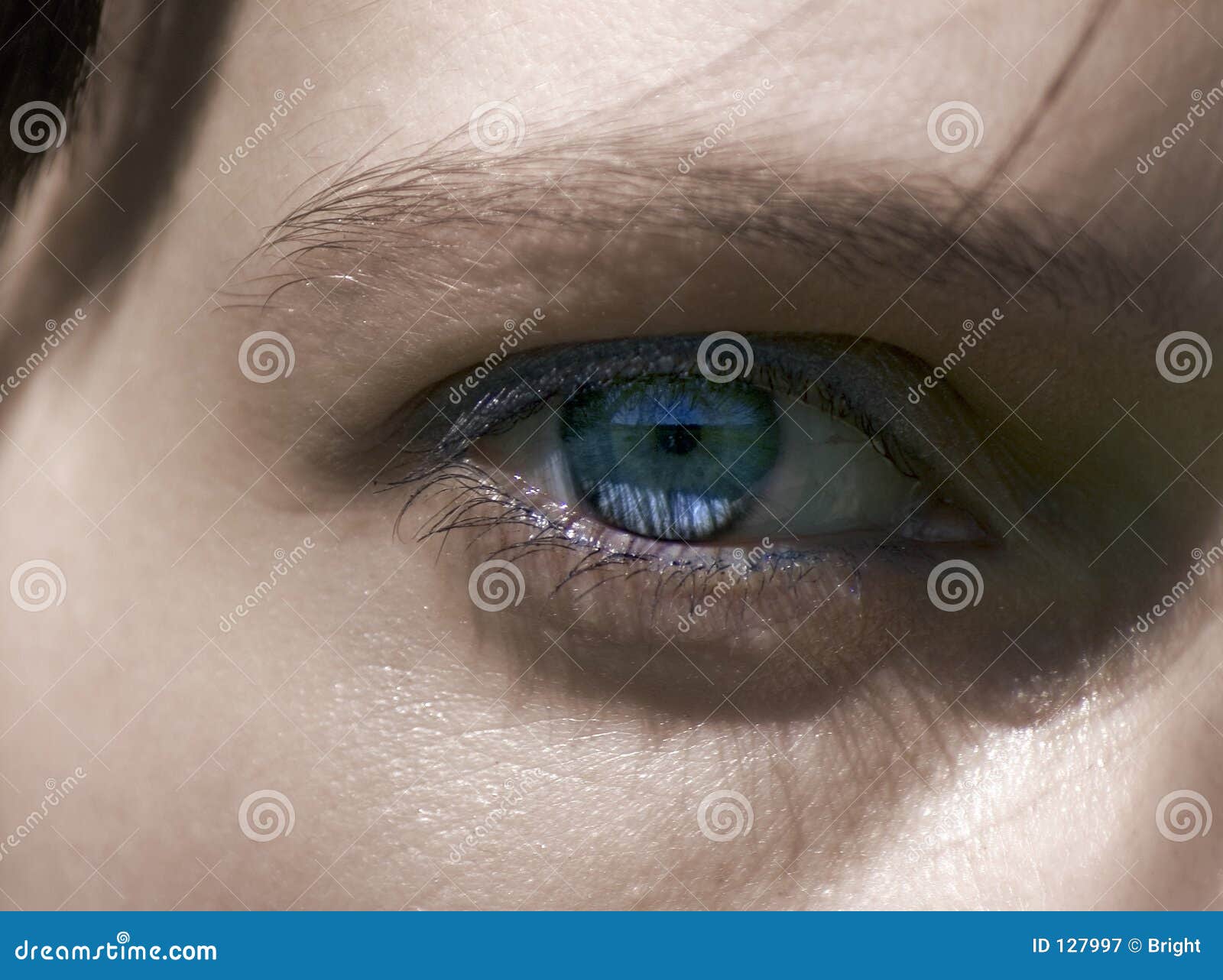 Deep Blue Eye stock image. Image of woman, countenance 127997