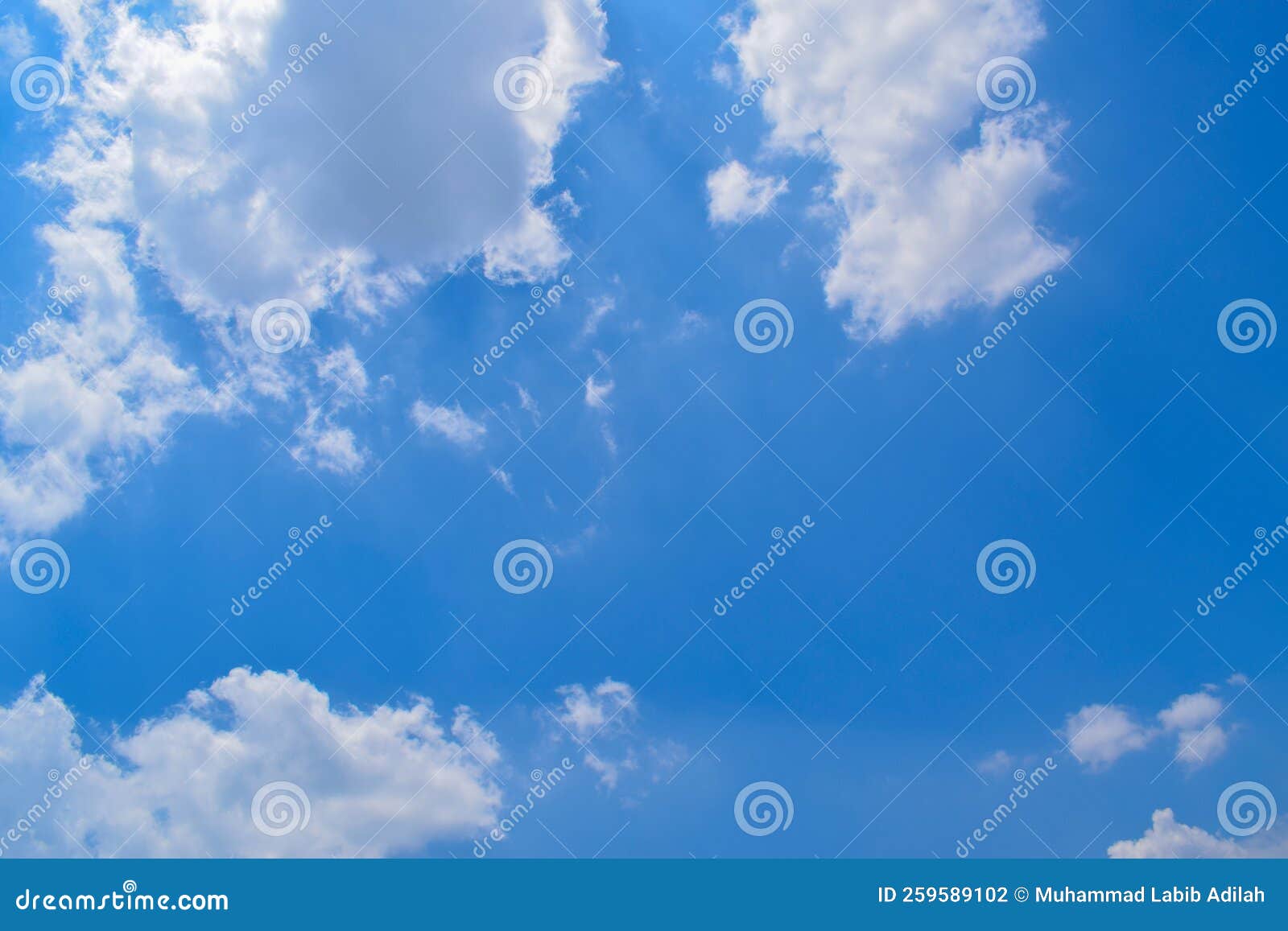 Deep Blue Skies with White Clouds Background Stock Photo Image of