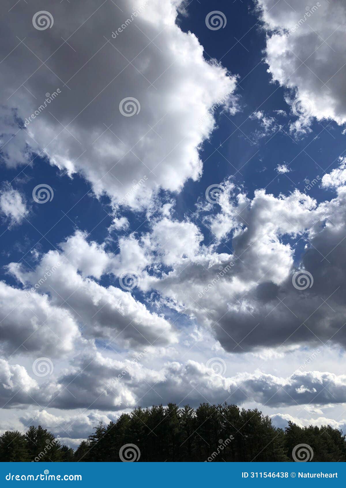 deep blue sky with various white clouds 5