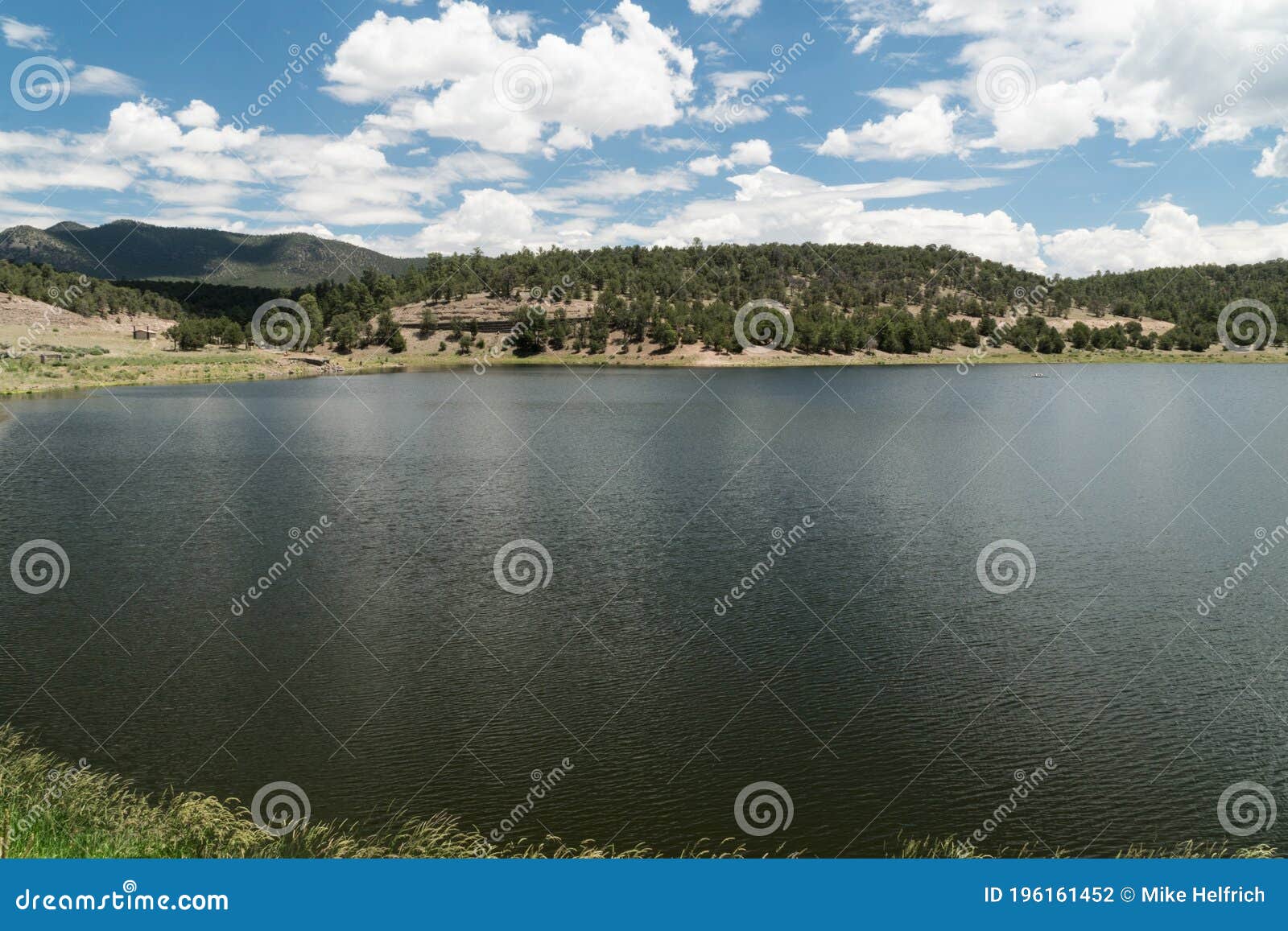 deep blue water at quemado lake in new mexico.