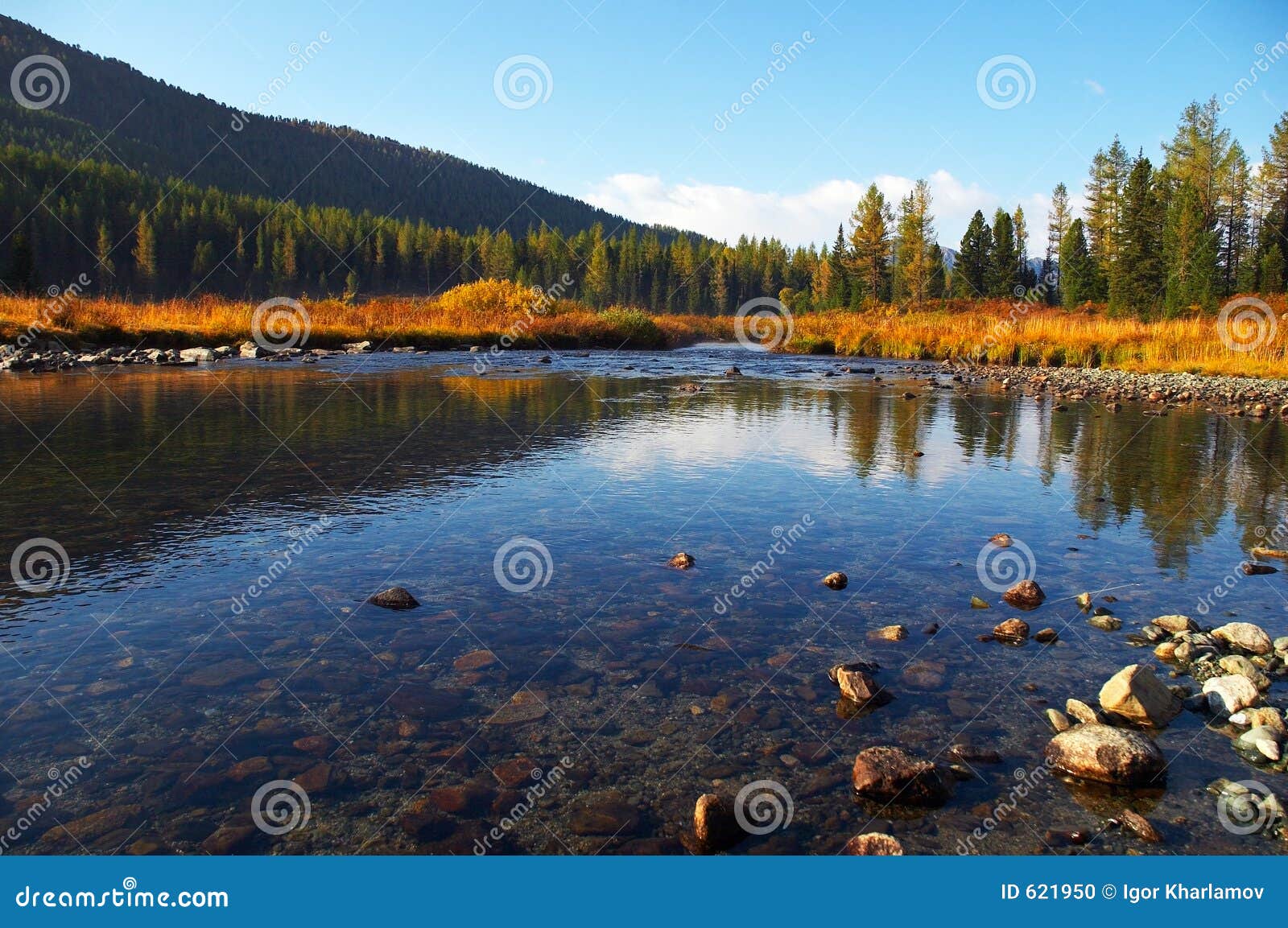 Deep blue water in river. stock photo. Image of landscape 621950