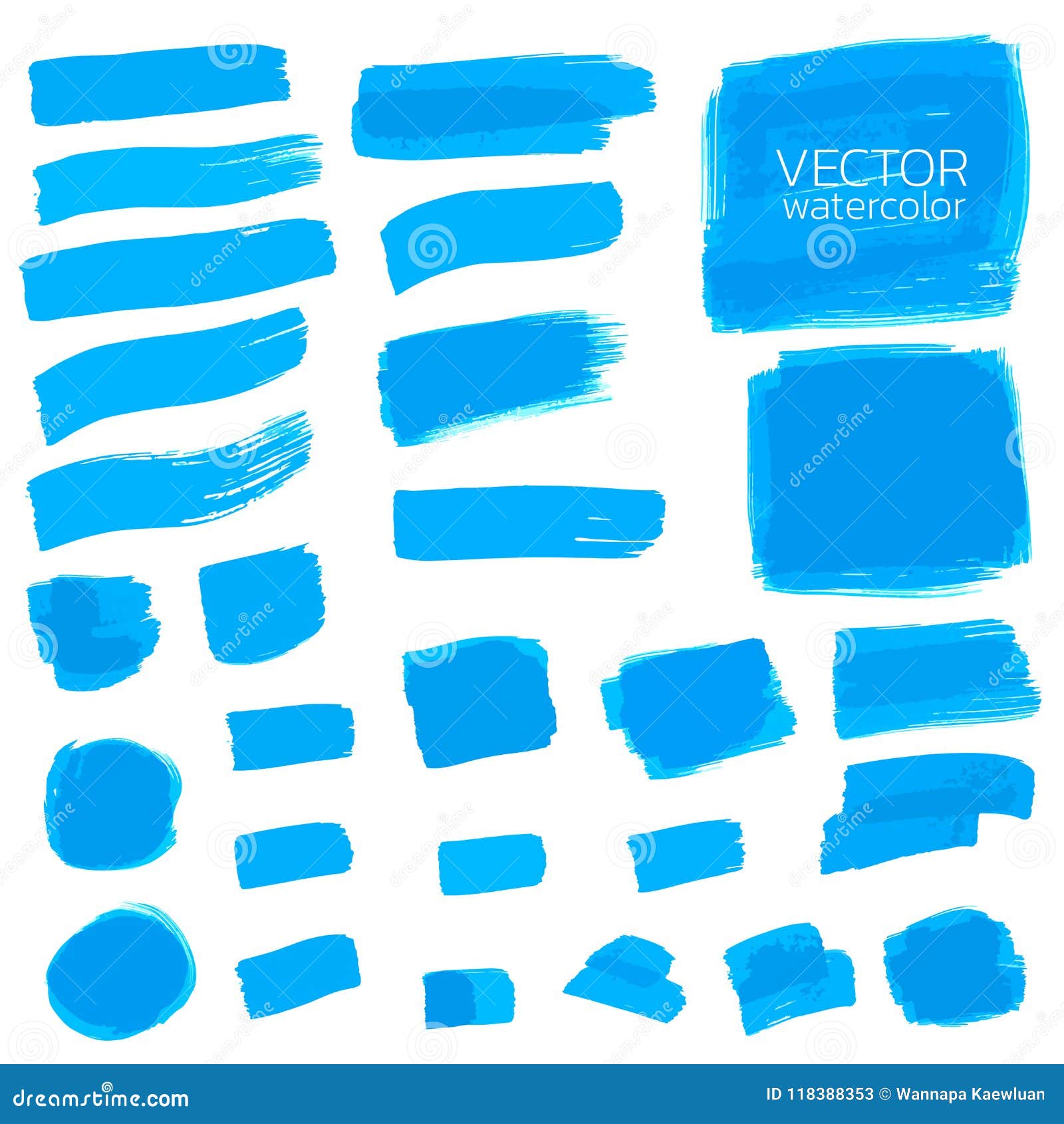 Download Blue Watercolor Brush Strokes.Vector Brush Stroke For ...
