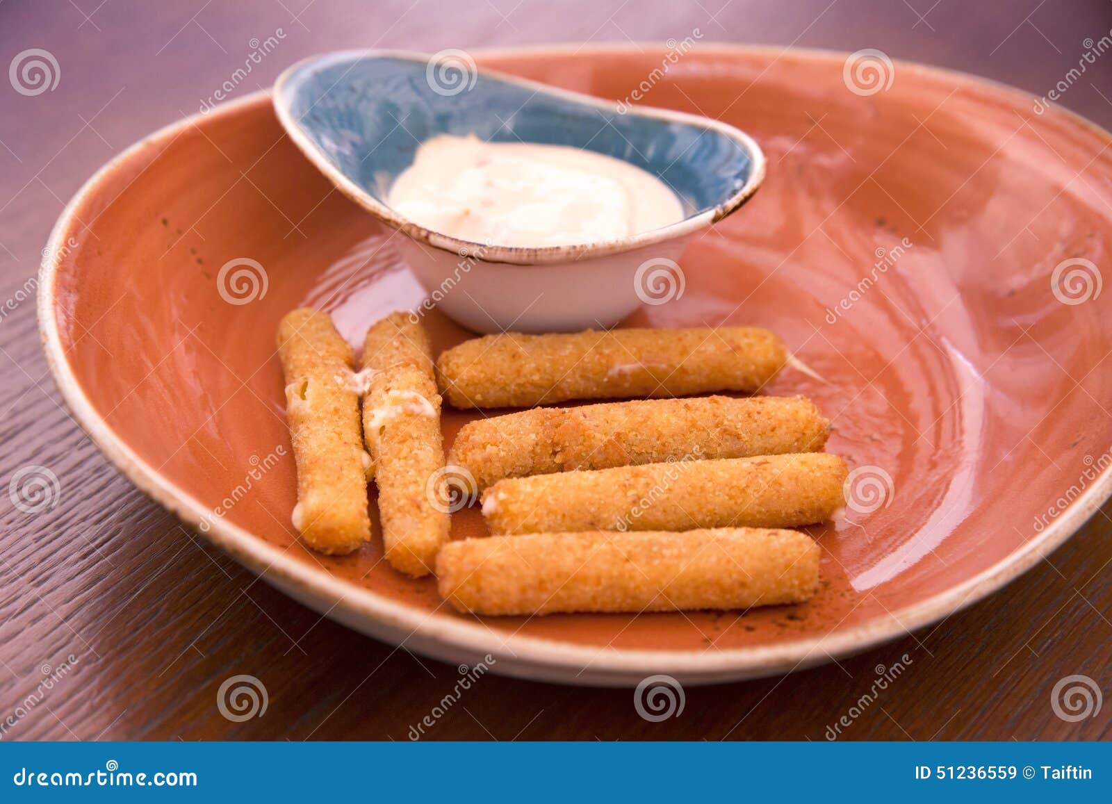 Deep Fried Breaded Cheese Sticks with Tartar Sauce Stock Image Image