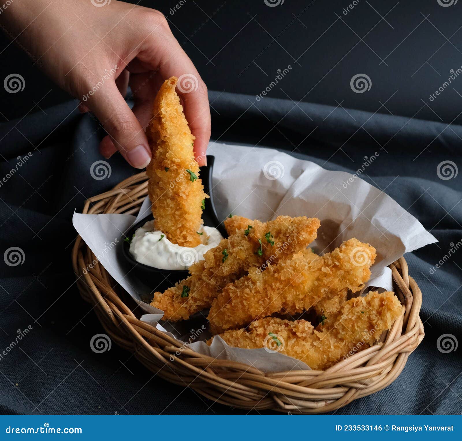 Deep Fried Breaded Chicken Breast Stock Photo - Image of nuggets