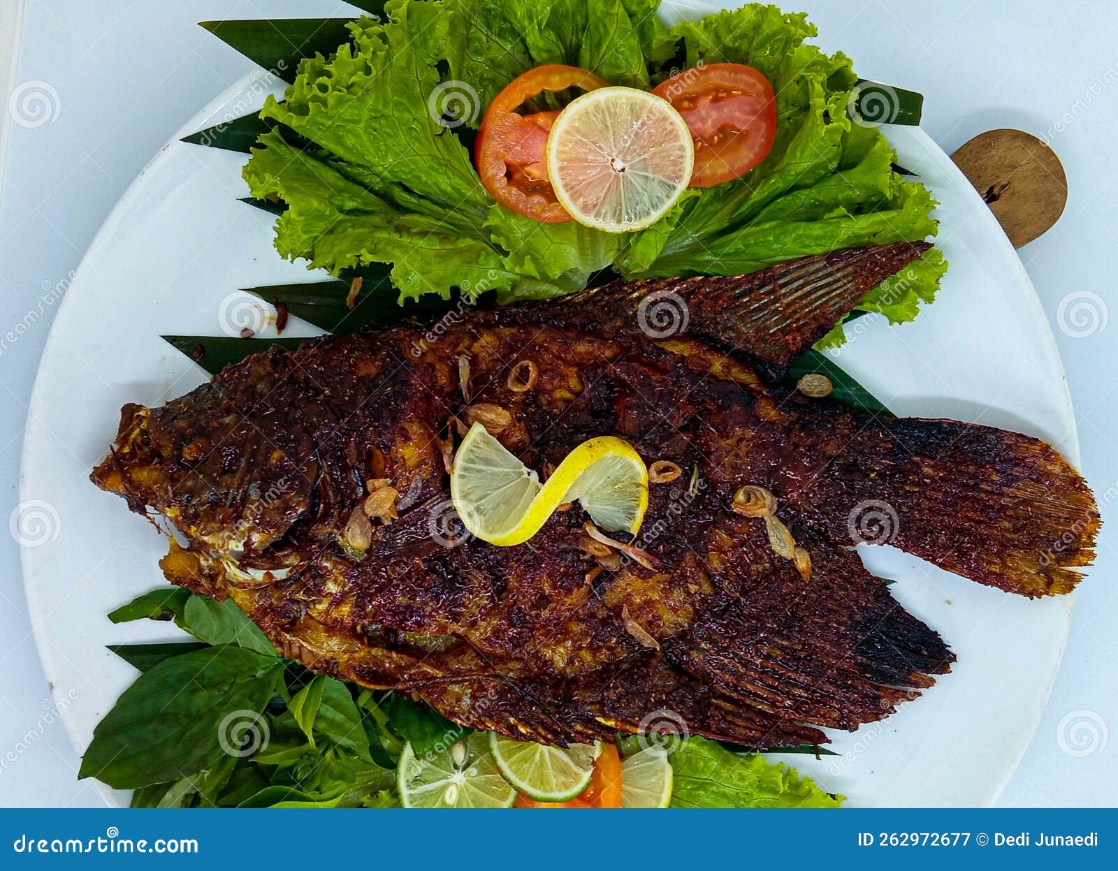 Deepfried Carp at a Restaurant with a Secret Seasoning Stock Image