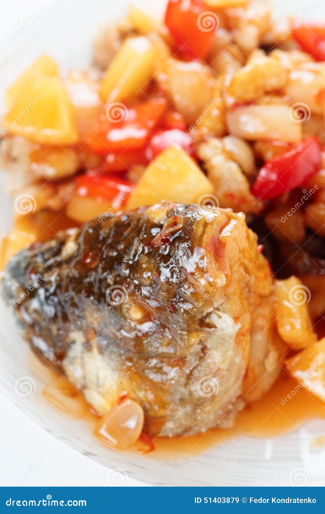 Deep fried carp in sauce stock image. Image of asian 51403879