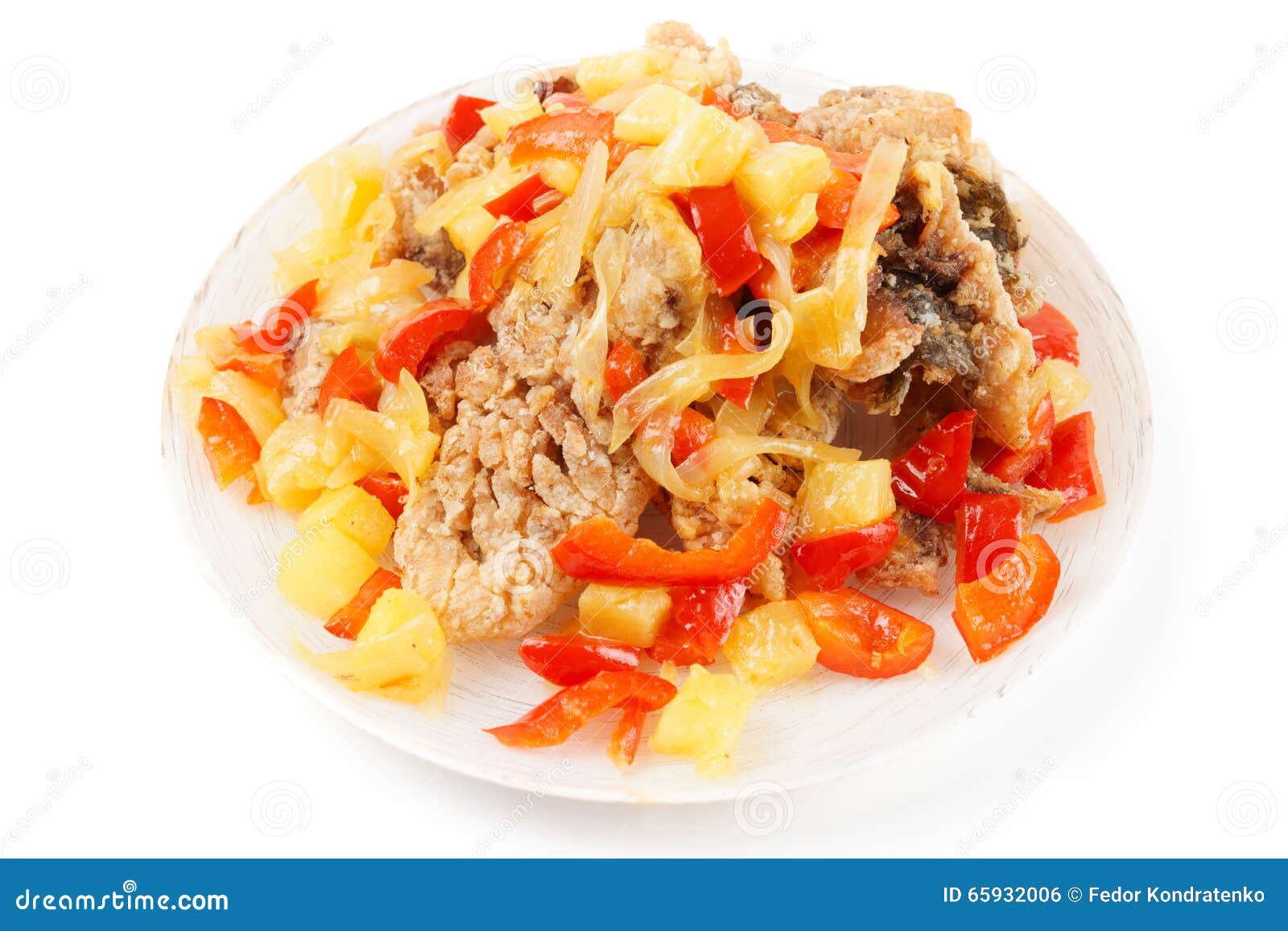 Deep Fried Carp in Sweetsour Sauce, Isolated Stock Photo Image of