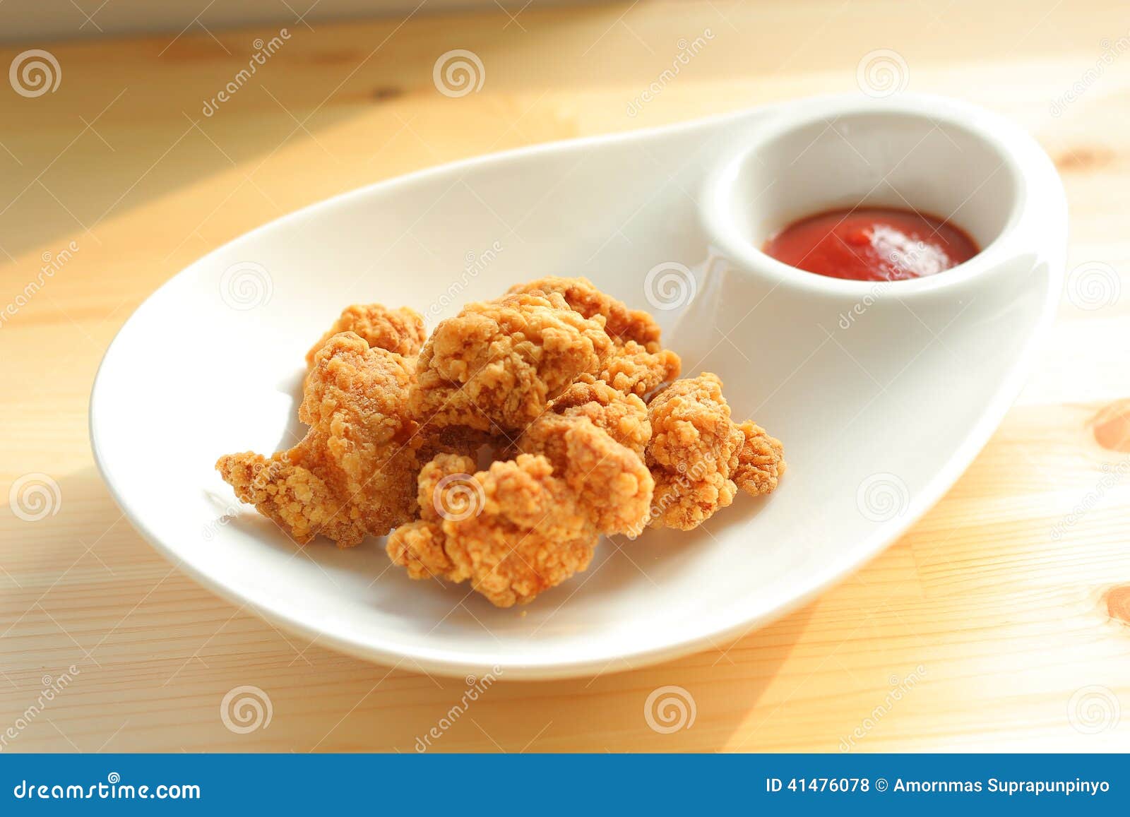 Deep Fried Chicken with Ketchup Stock Photo Image of nice, modern