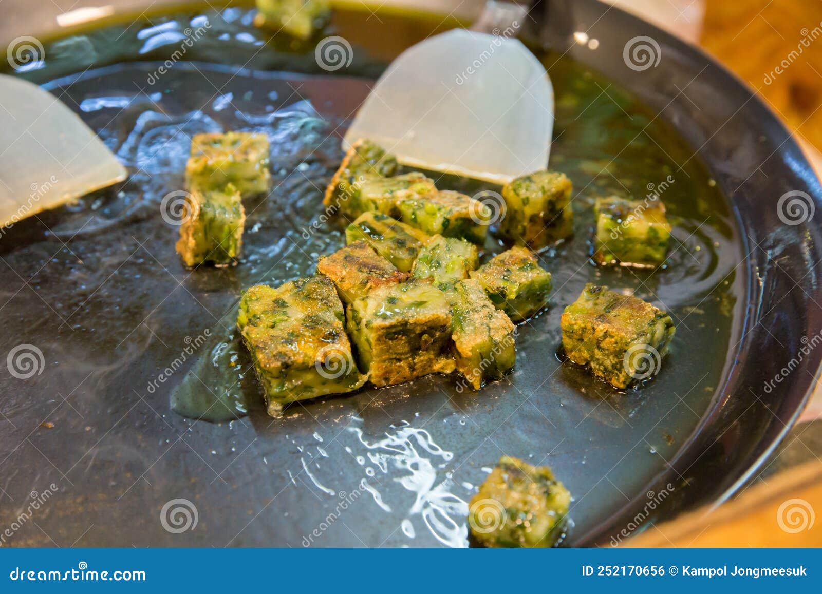 Deep Fried Chinese Chives, Focus Selective Stock Photo Image of asia