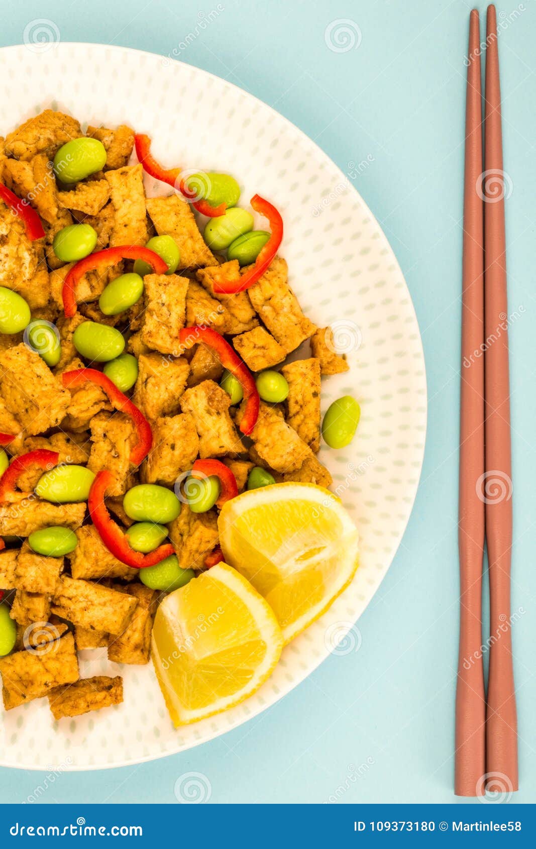 Deep Fried Chinese Style Vegetarian or Vegan Tofu with Spicy Red Stock