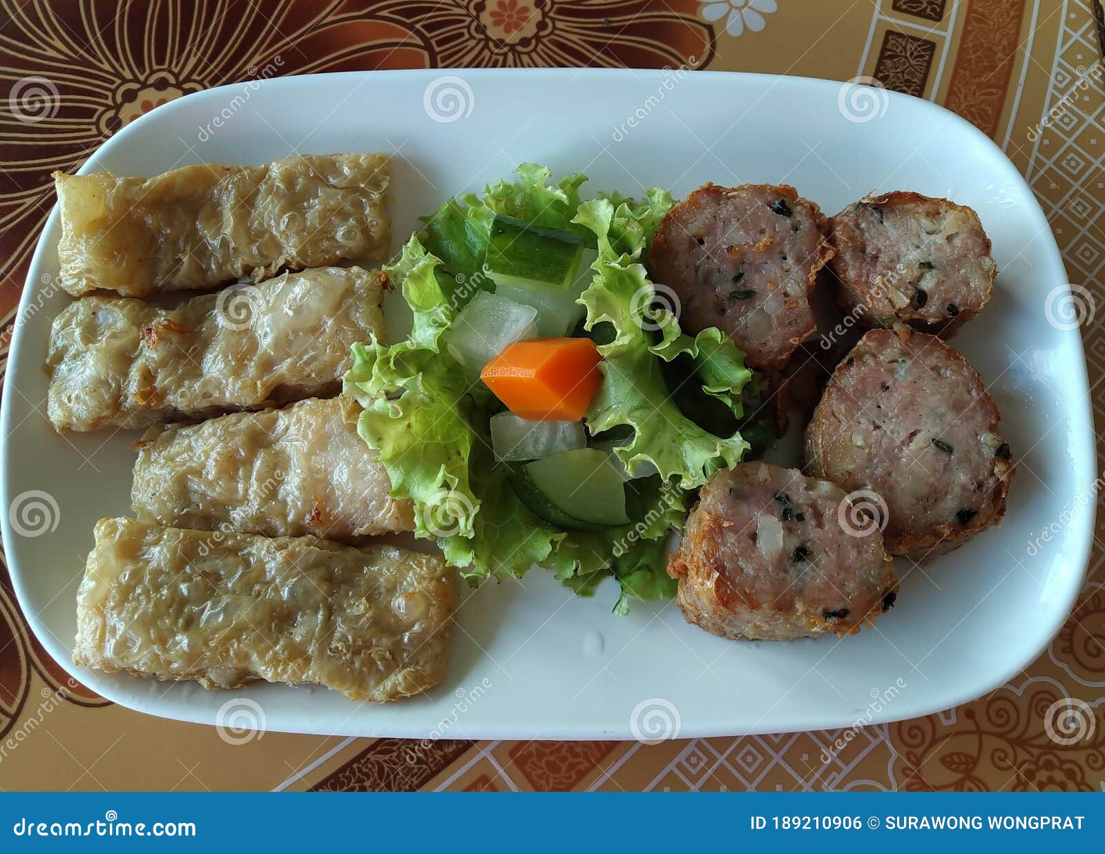 Deep Fried Crab Meat Roll and Shrimprolled. Stock Photo Image of curry, restaurant 189210906