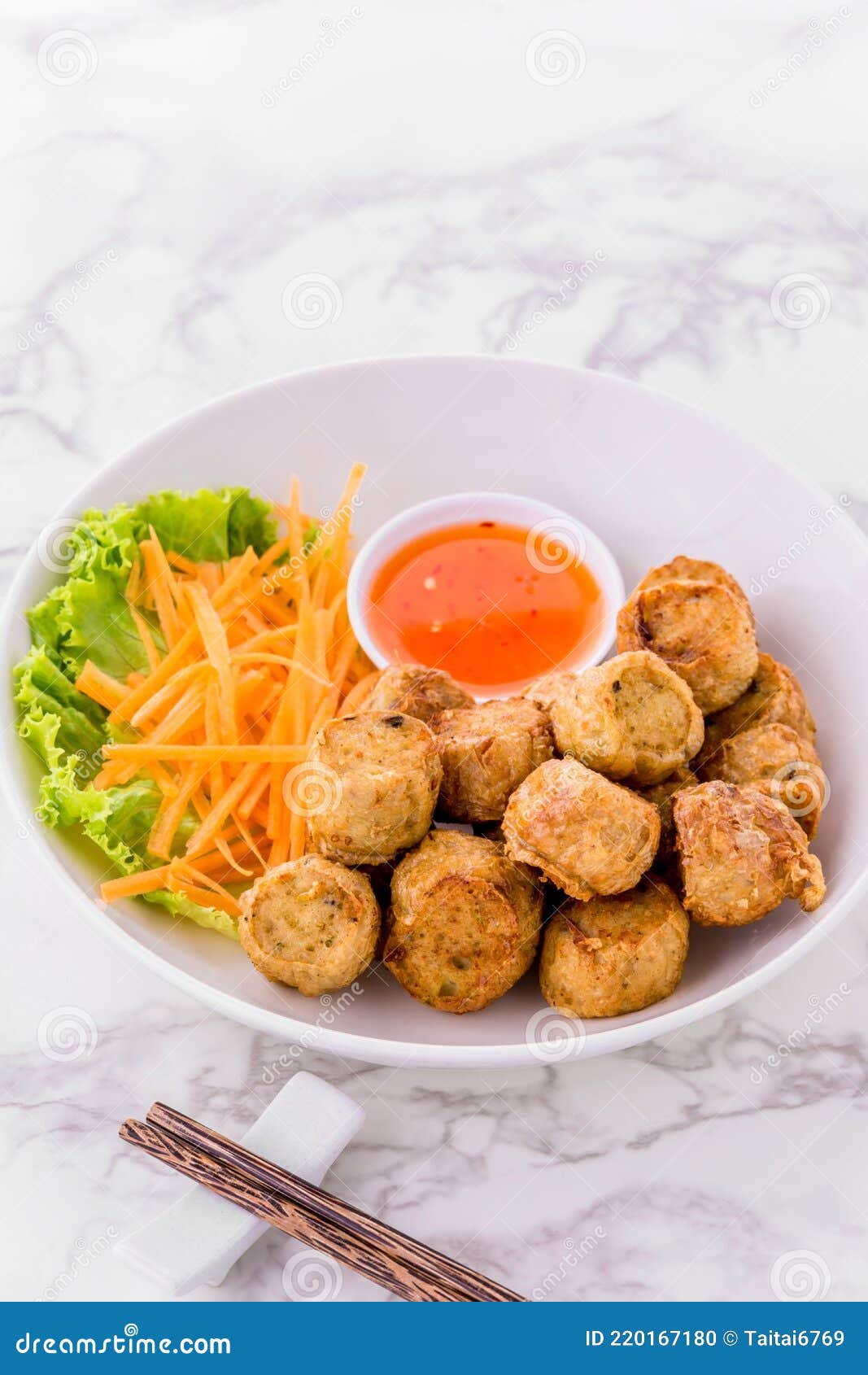 Deep Fried Crab Meat Rolls stock photo. Image of chinese 220167180