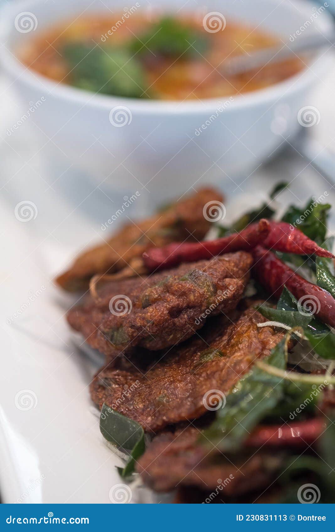 Deep Fried Fish Paste Balls Deep Fried Curried Fish Patties Stock Image