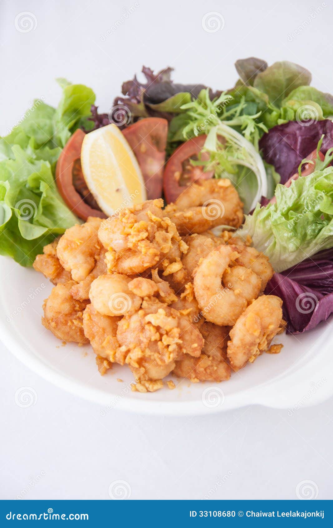 Deep fried garlic prawns stock photo. Image of dish, citron 33108680