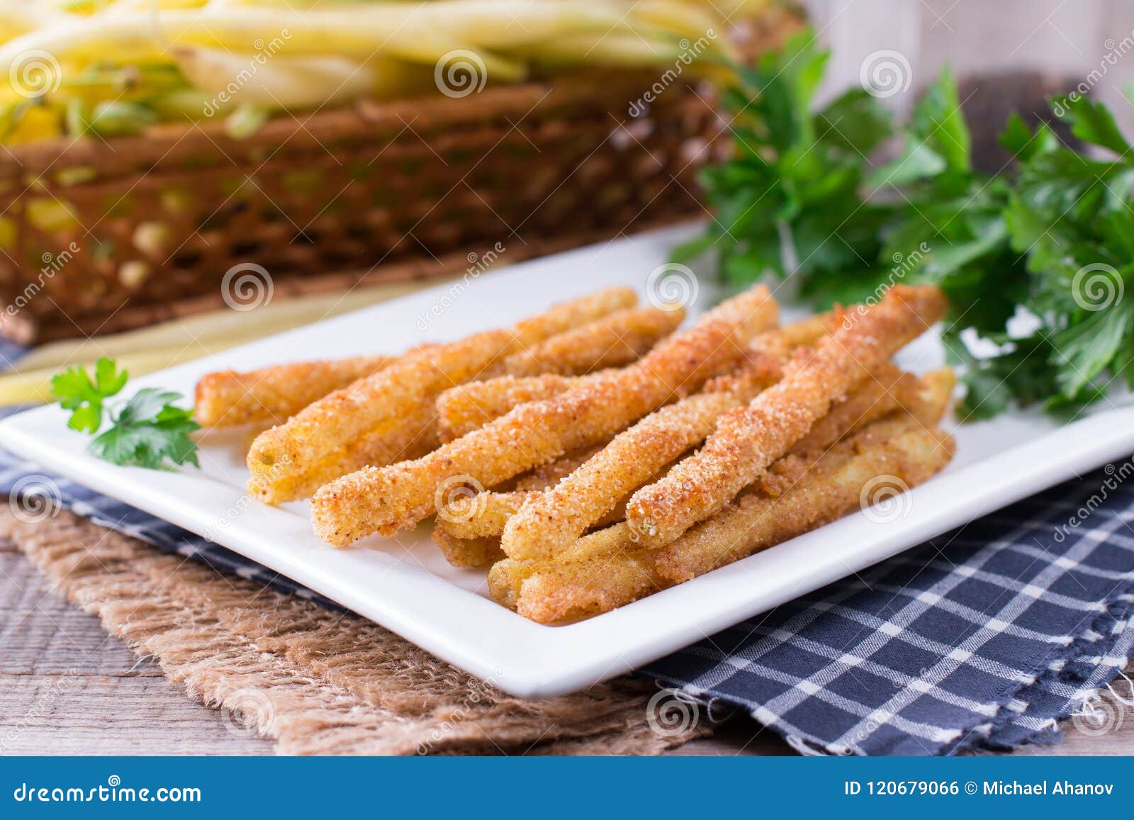 Deep fried green beans stock photo. Image of sauce, recipe 120679066