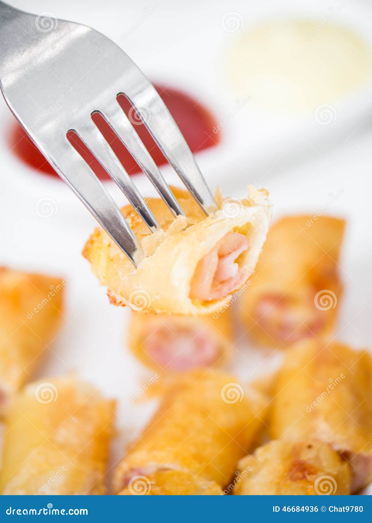 Deep fried ham cheese roll stock photo. Image of food 46684936