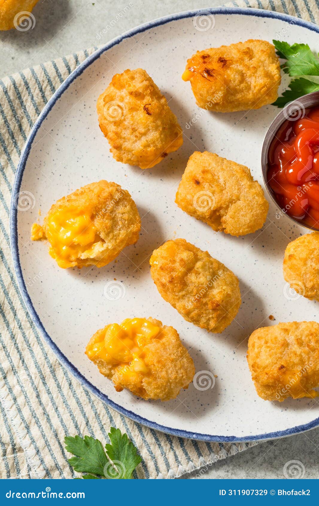 Deep Fried Macaroni and Cheese Bites Stock Image Image of panko