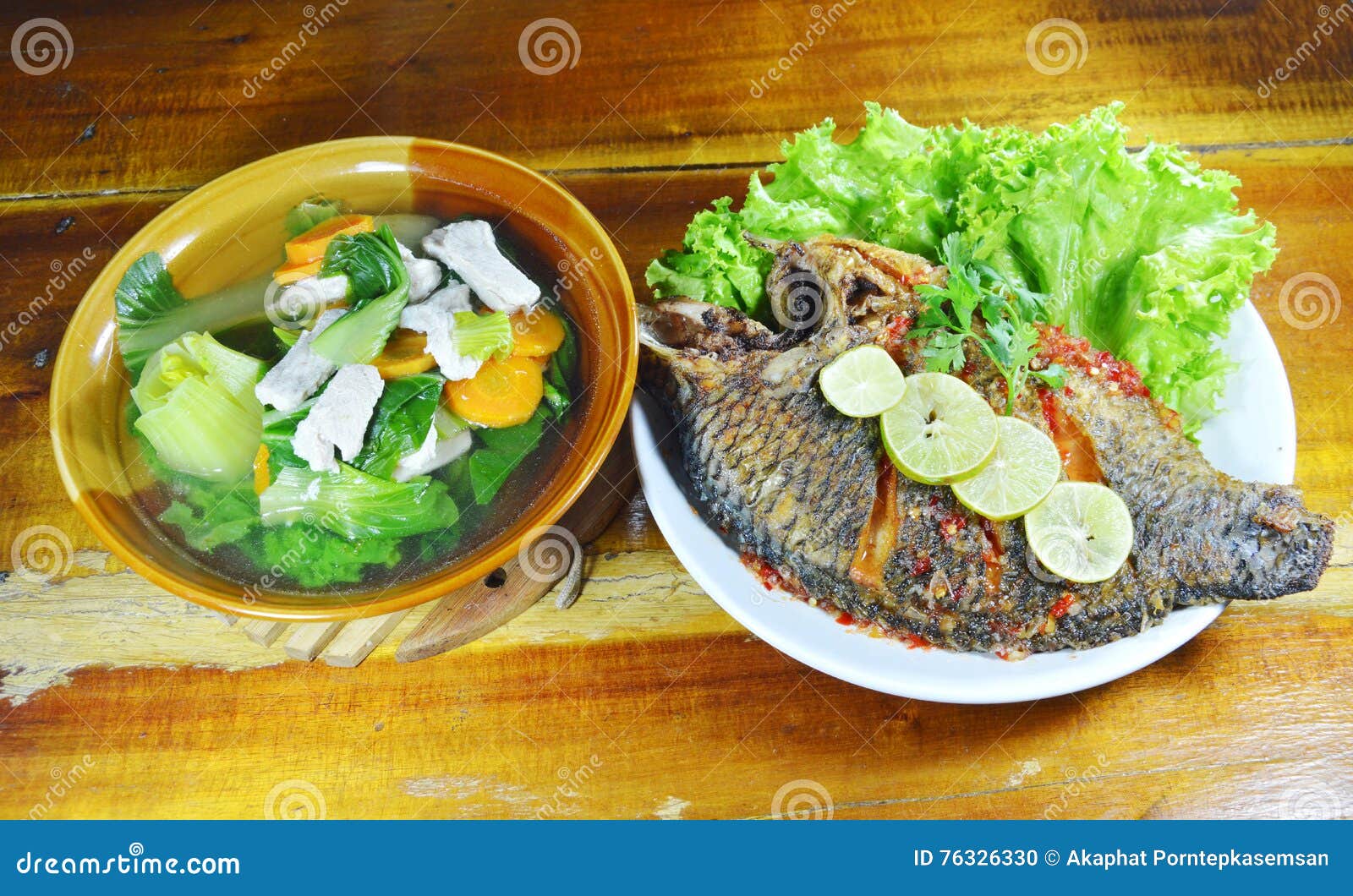 Fried Mango Sauce Fish. Deep Fried Fish, Smothered In Sweet And Sour