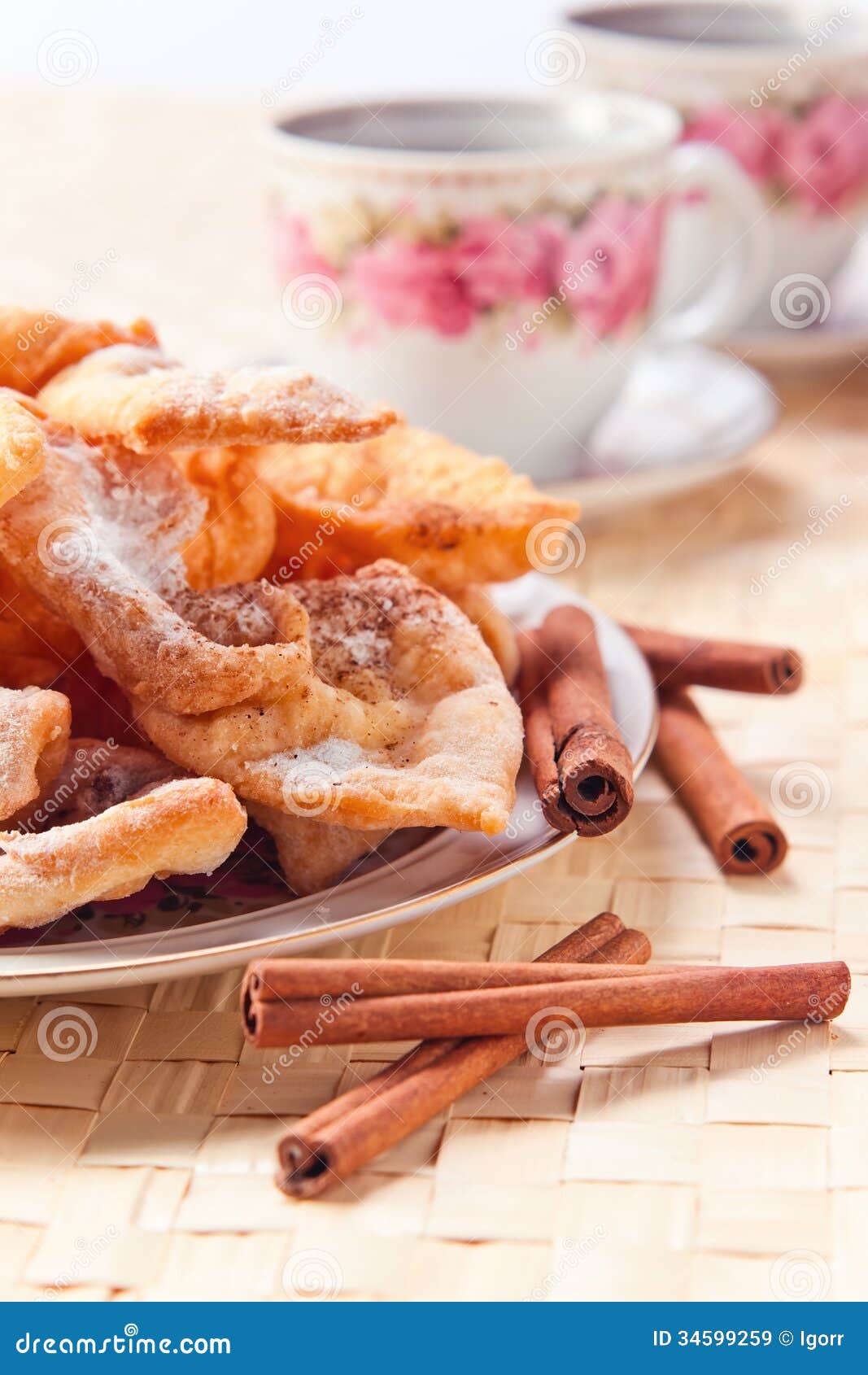 Deep Fried Pastry with Cinnamon Stock Image Image of brown, meal