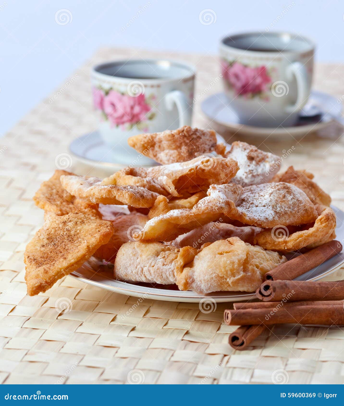Deep Fried Pastry with Cinnamon Stock Image Image of powder, group