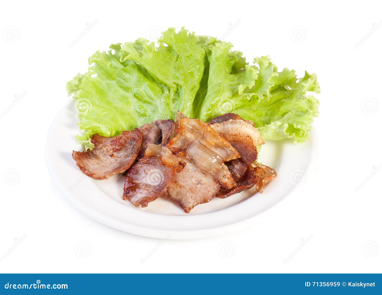 Deep Fried Pork Belly on White Background Stock Image Image of background, herb 71356959
