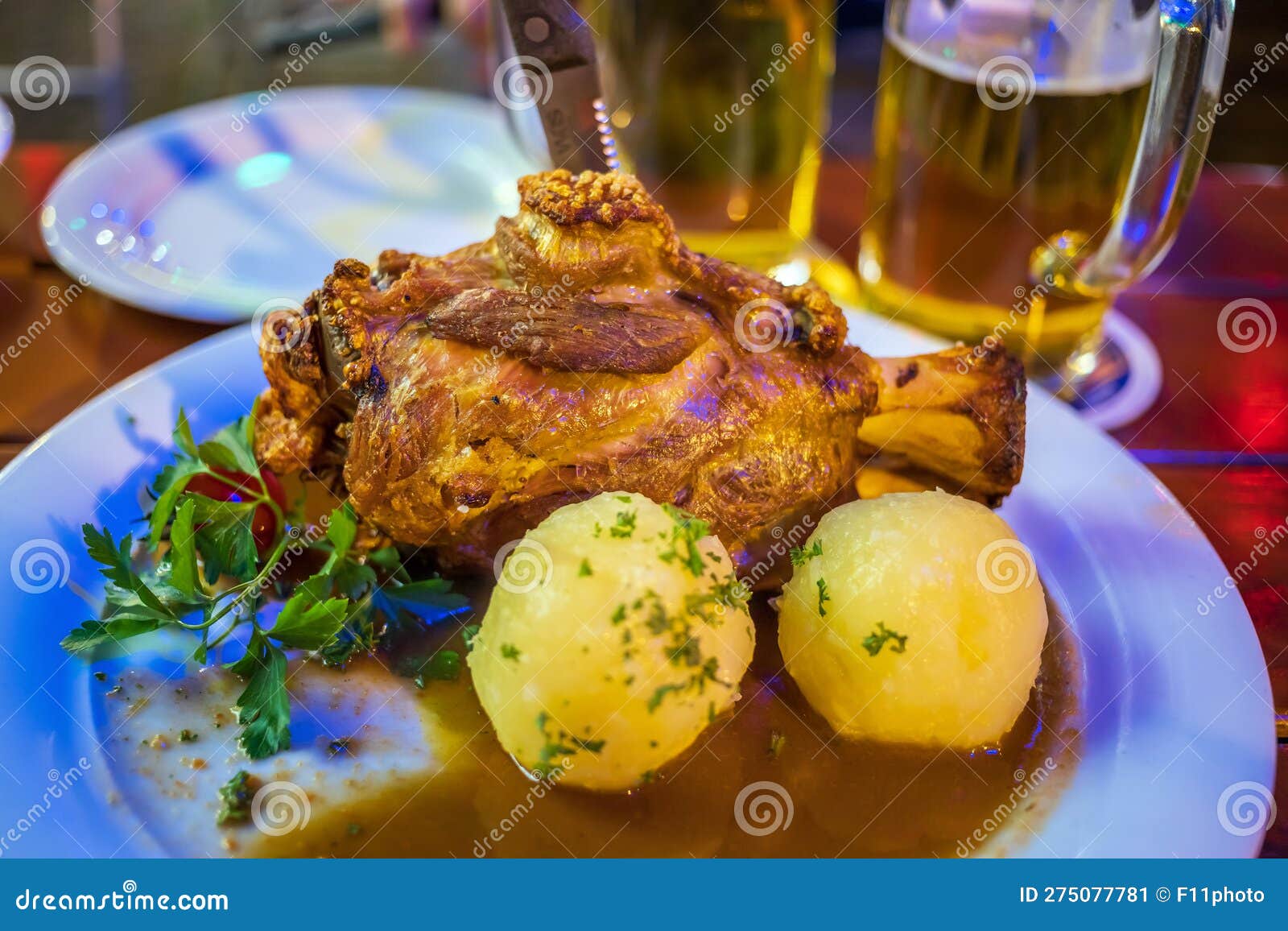 Deep Fried Pork Knuckle in Frankfurt, German Stock Image Image of