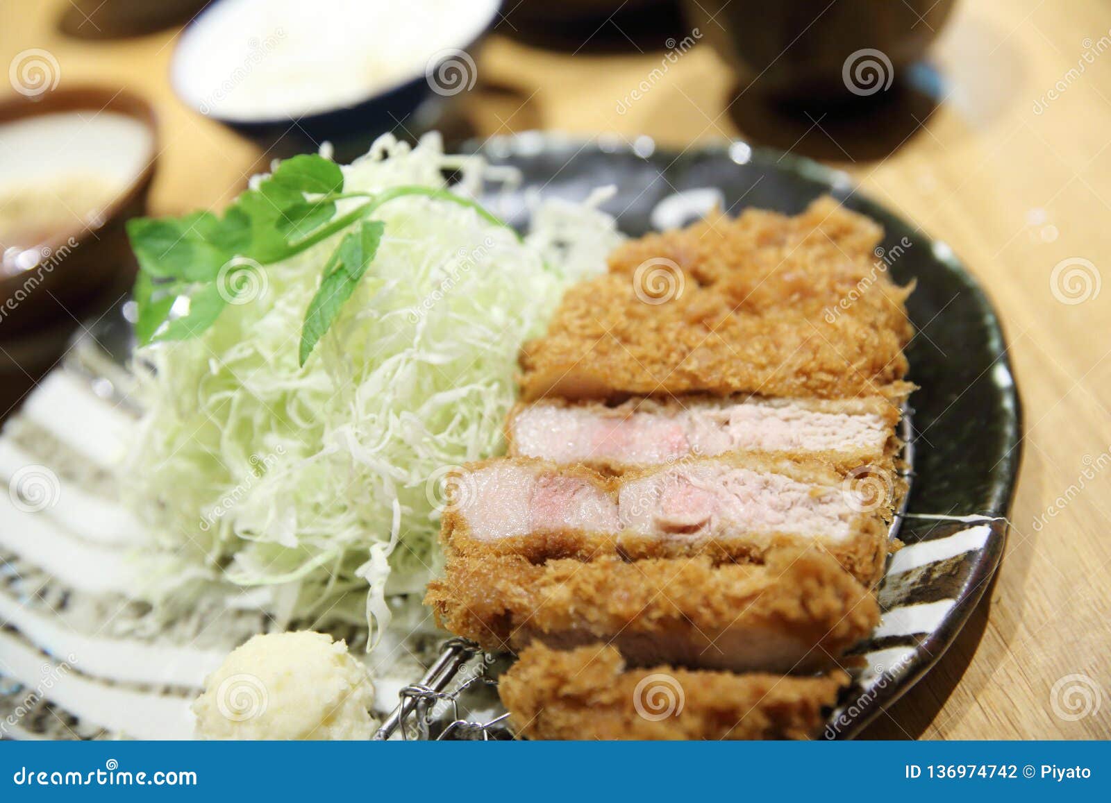 Deep Fried Pork Tonkatsu Japanese Tonkatsu Stock Photo Image of deep